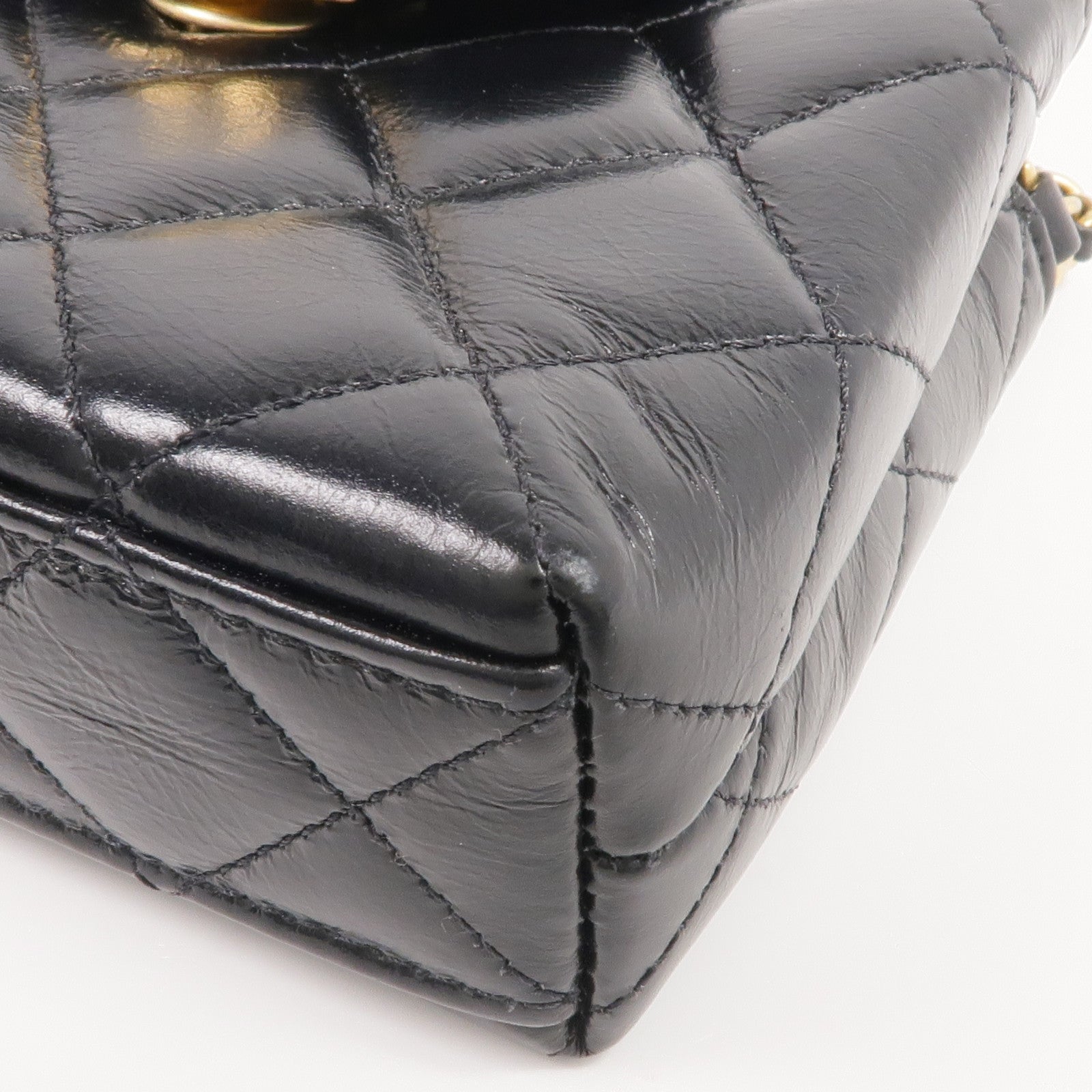 CHANEL 牛皮皮革Kelly Nano金扣手挽肩背兩用袋