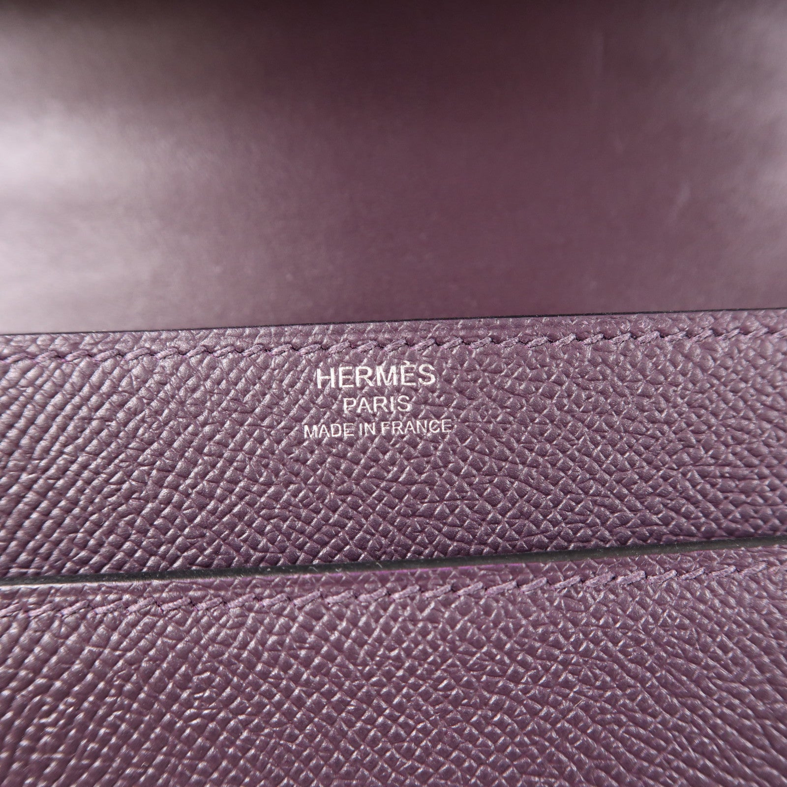 HERMES Epsom皮革Verrou 23銀扣肩背袋Cassis