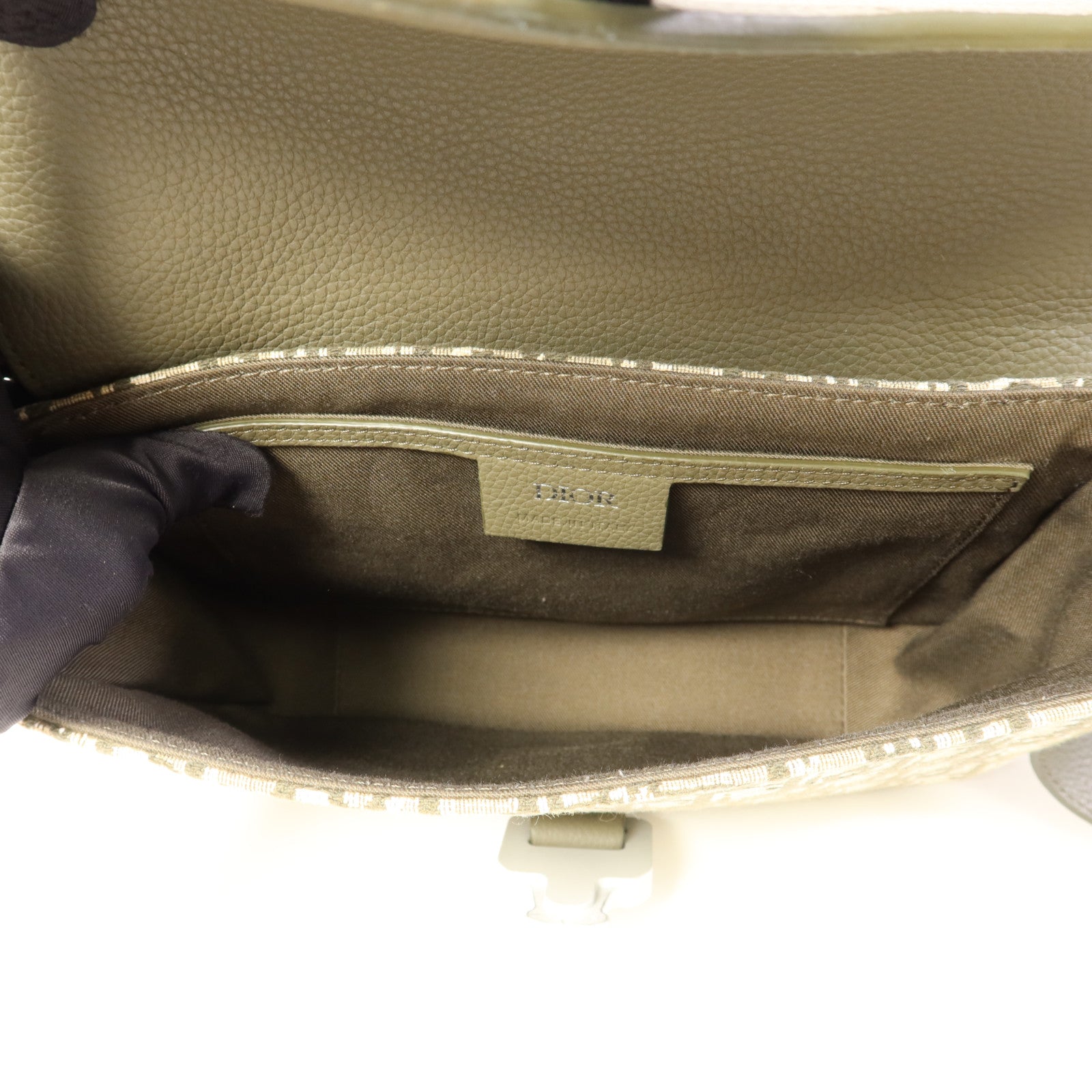 Dior 帆布Small Saddle Messenger銀扣肩背袋