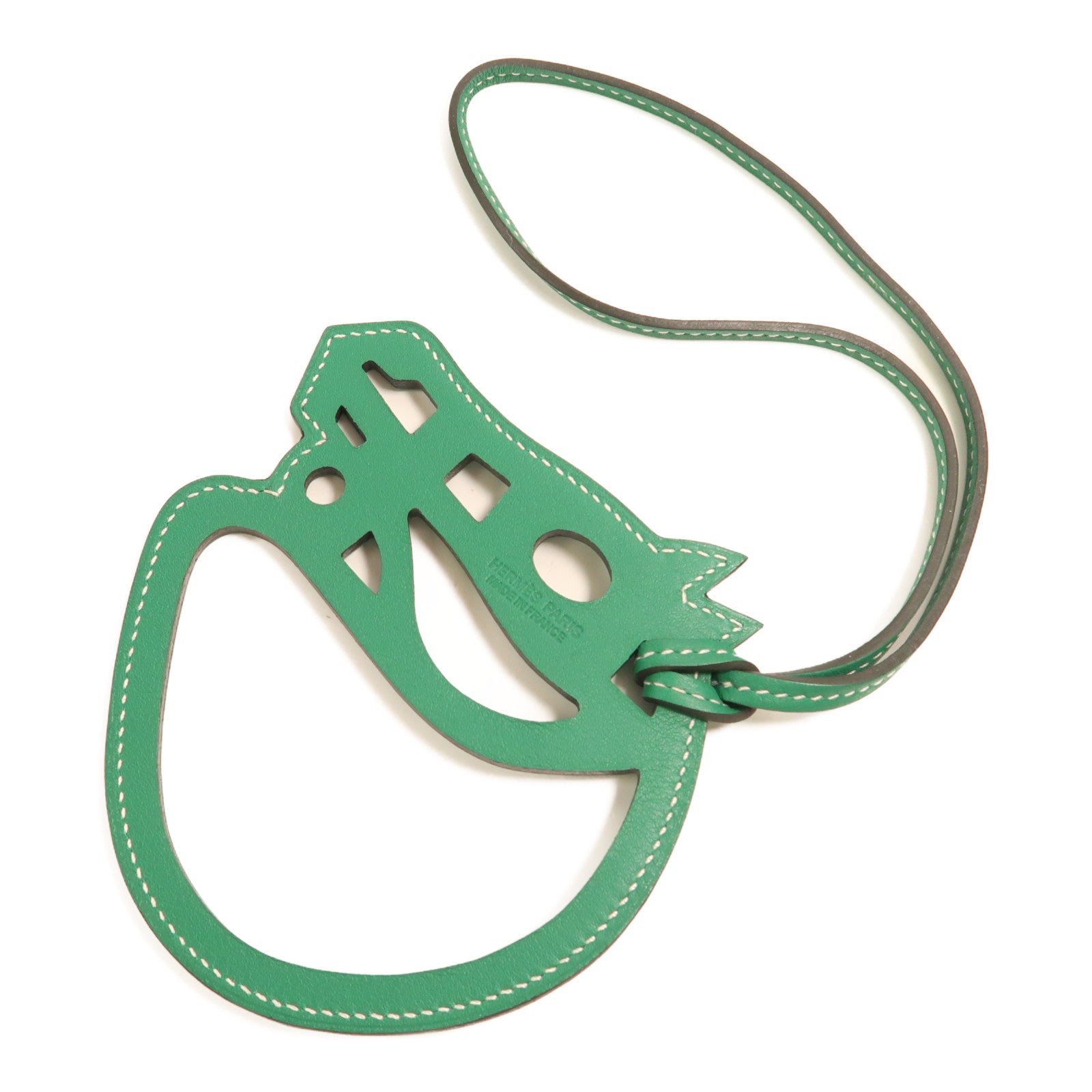 HERMES Swift皮革Paddock Cheval Charm掛飾綠色