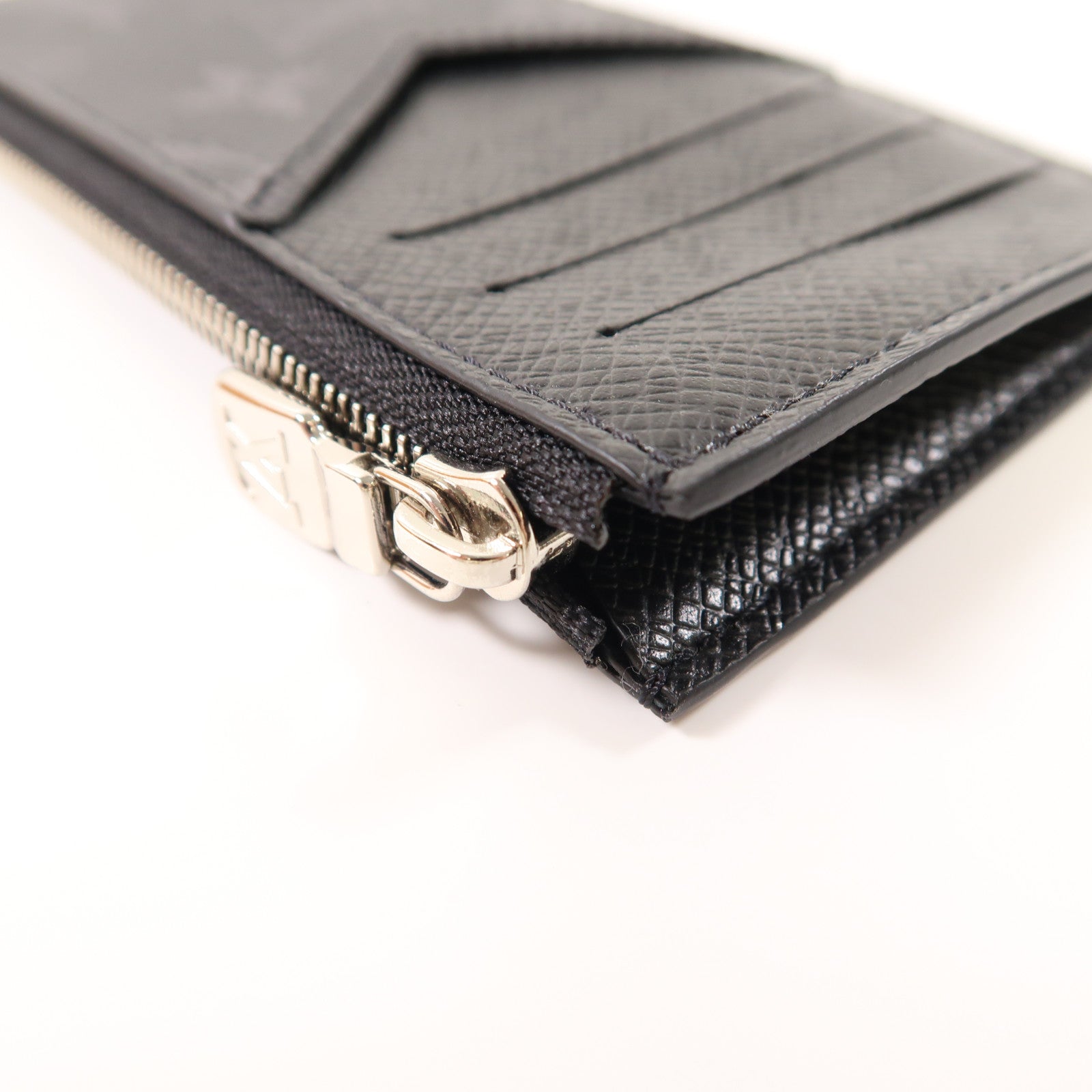 LOUIS VUITTON Monogram Eclipse/Taiga Coin Card Holder銀扣零錢包/卡片套
