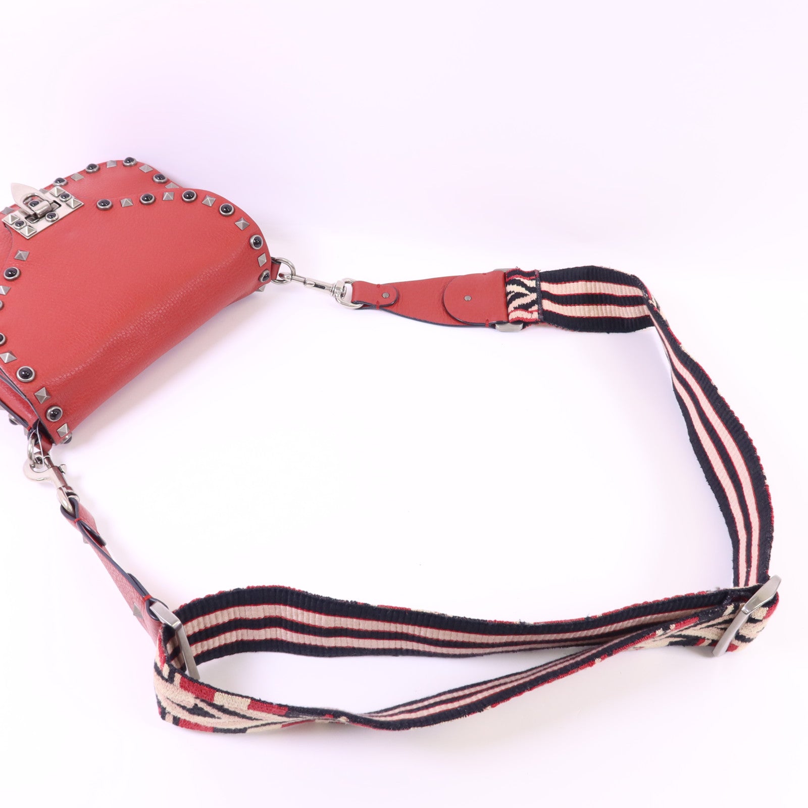Valentino 【激減優惠】牛皮皮革Shoulder Bag銀扣肩背袋