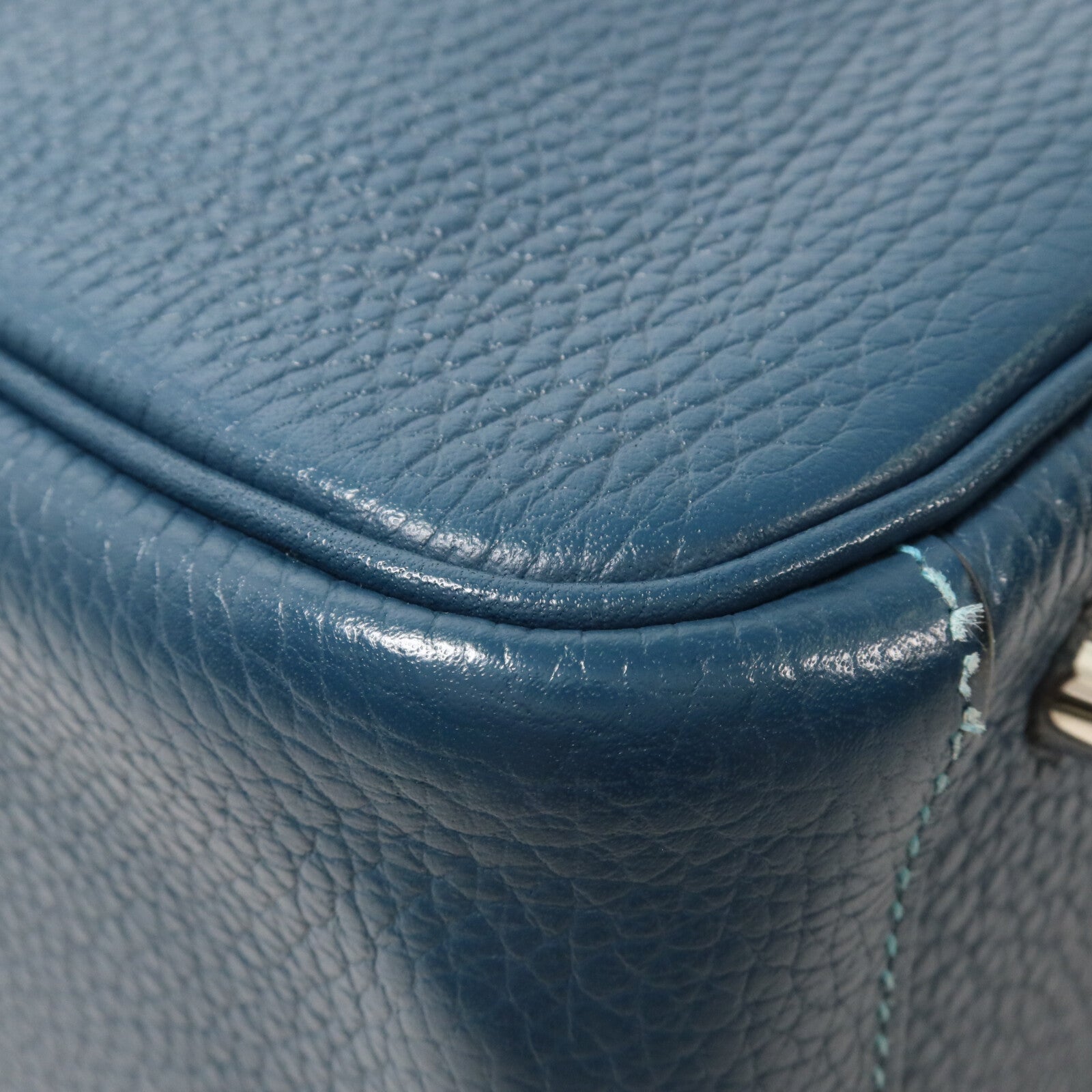 HERMES Clemence皮革Lindy 26手挽肩背兩用袋Colvert/Turquoise
