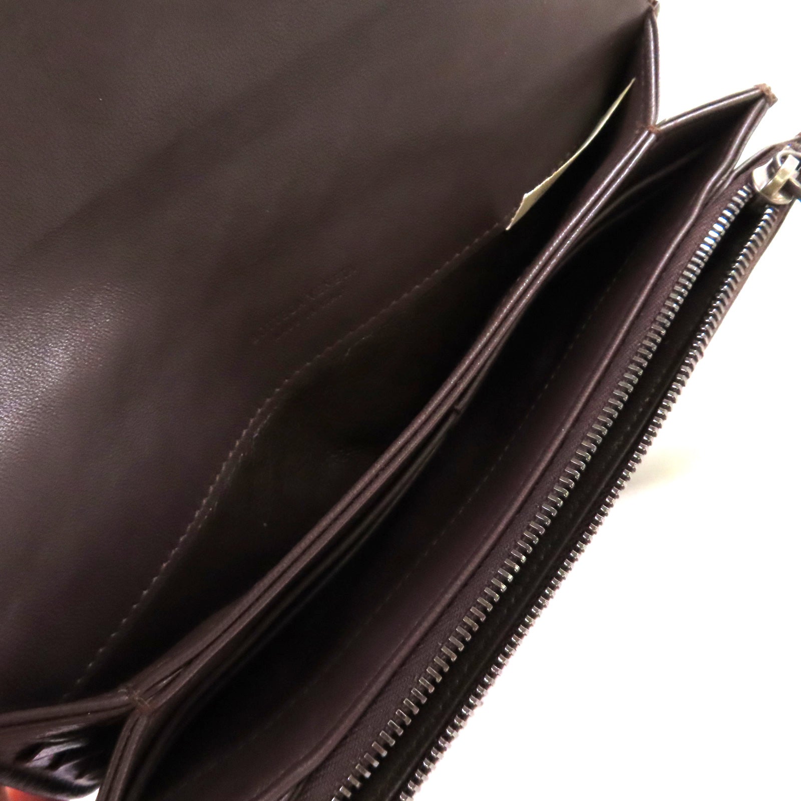 BOTTEGA VENETA 織紋皮革Long Wallet長錢包啡色