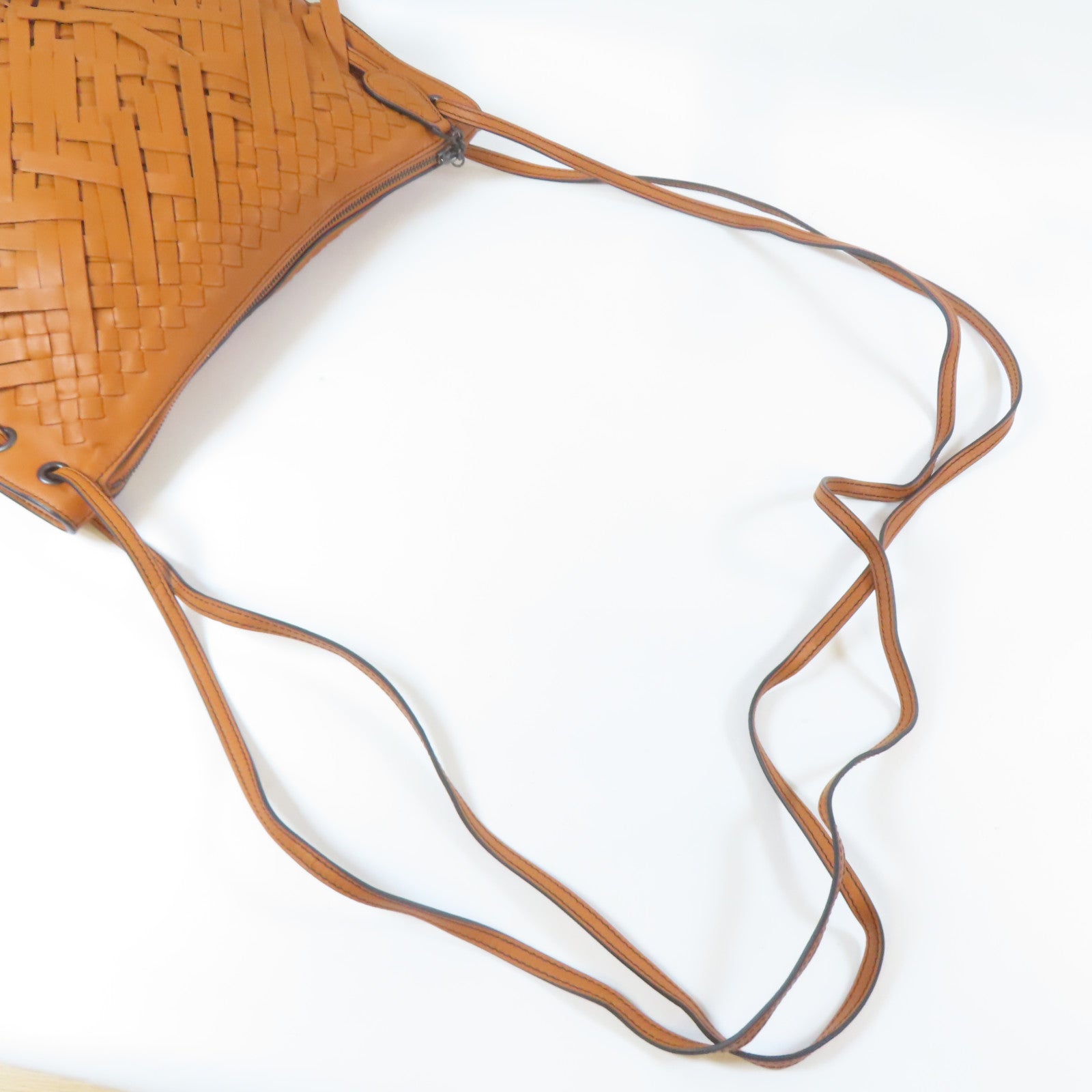 BOTTEGA VENETA 織紋皮革Shoulder Bag肩背袋橙色