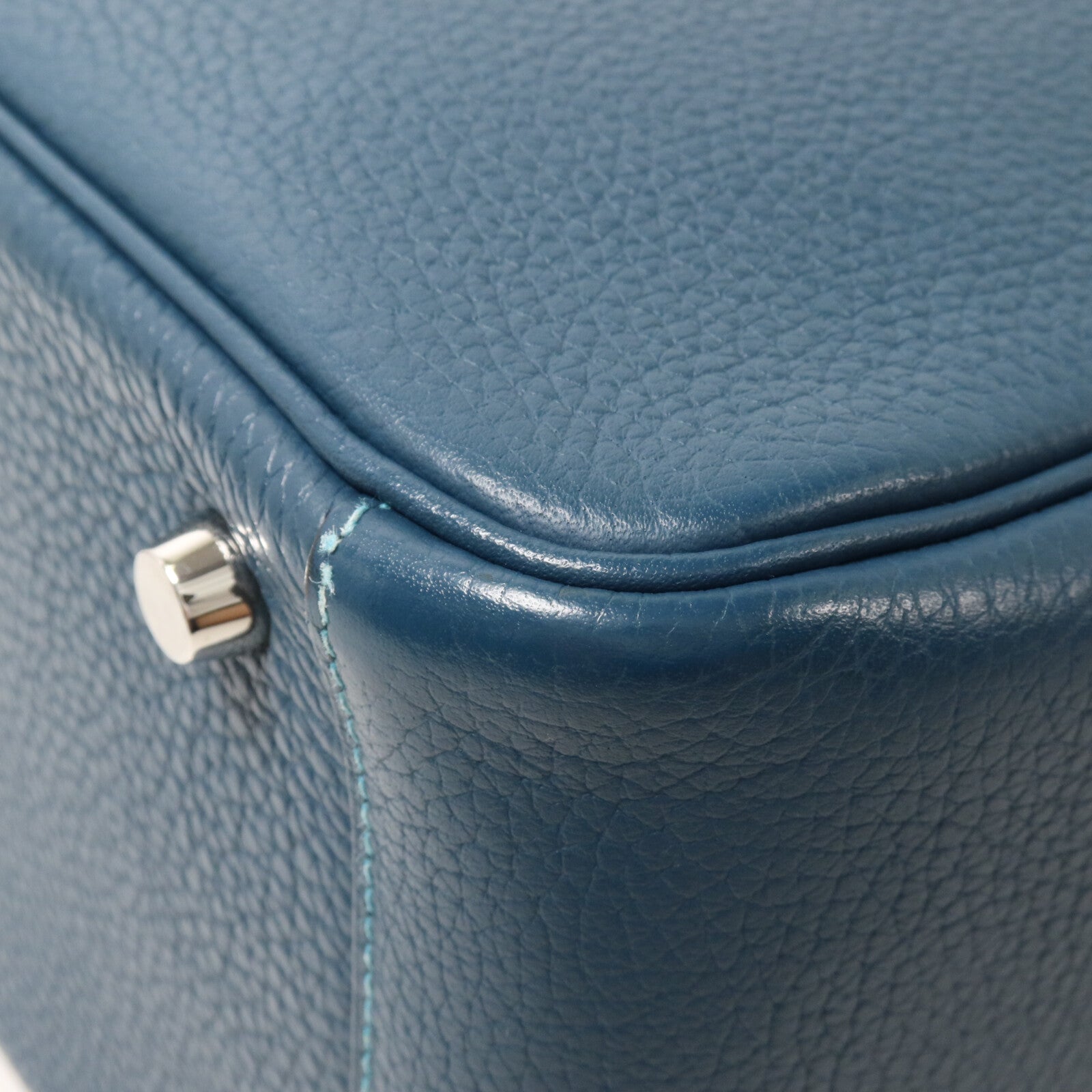 HERMES Clemence皮革Lindy 26手挽肩背兩用袋Colvert/Turquoise