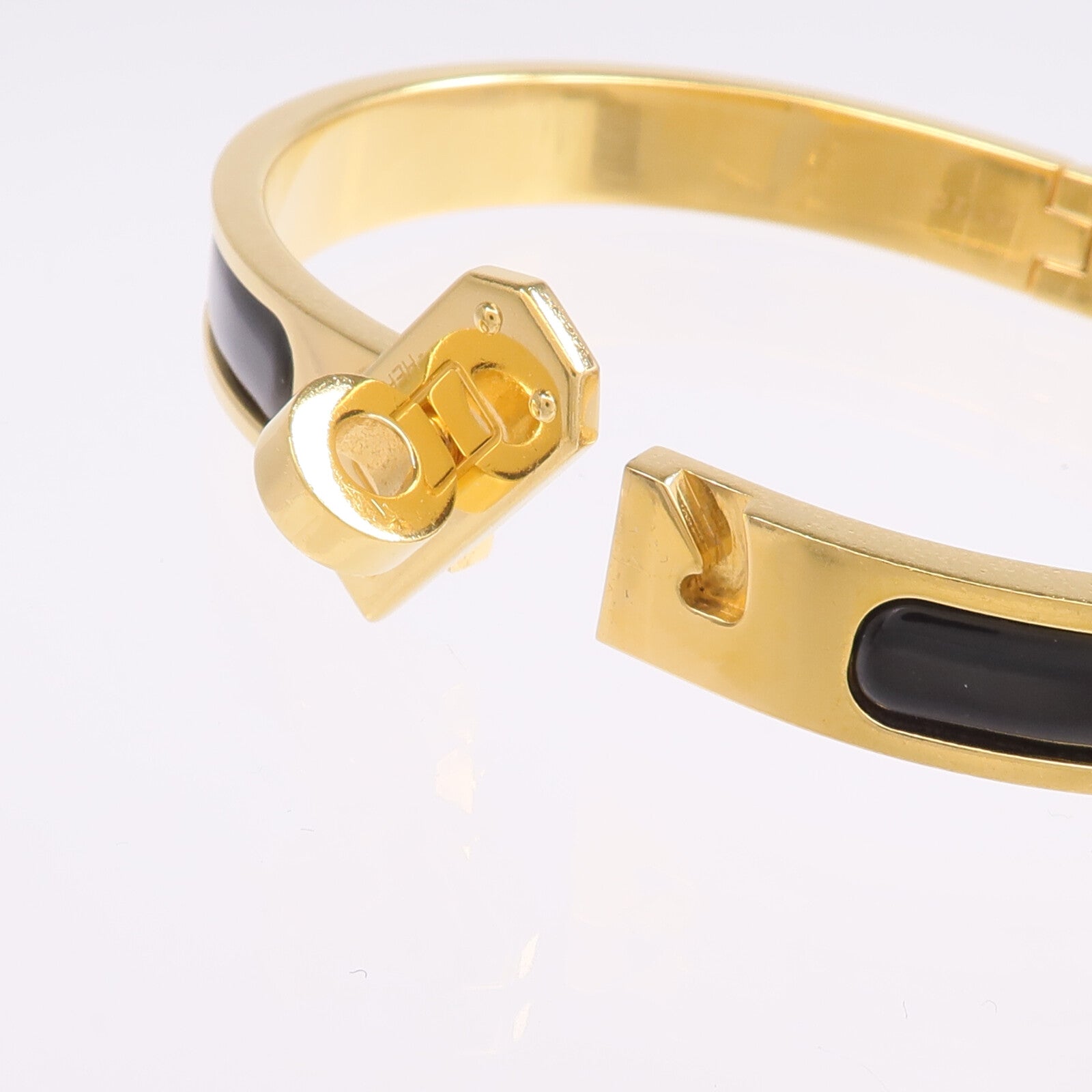 HERMES 金屬/琺瑯Mini Clic Kelly Bracelet手鐲Noir