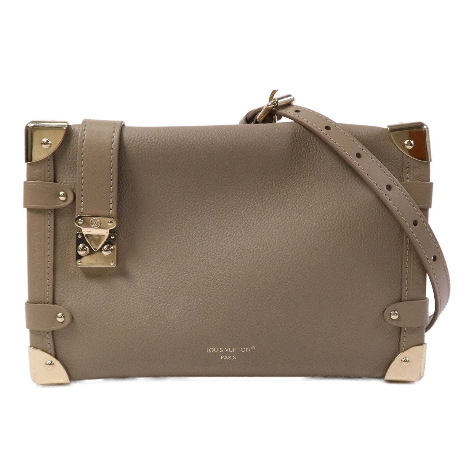 LOUIS VUITTON 【激減優惠】牛皮皮革Side Trunk MM金扣肩背袋