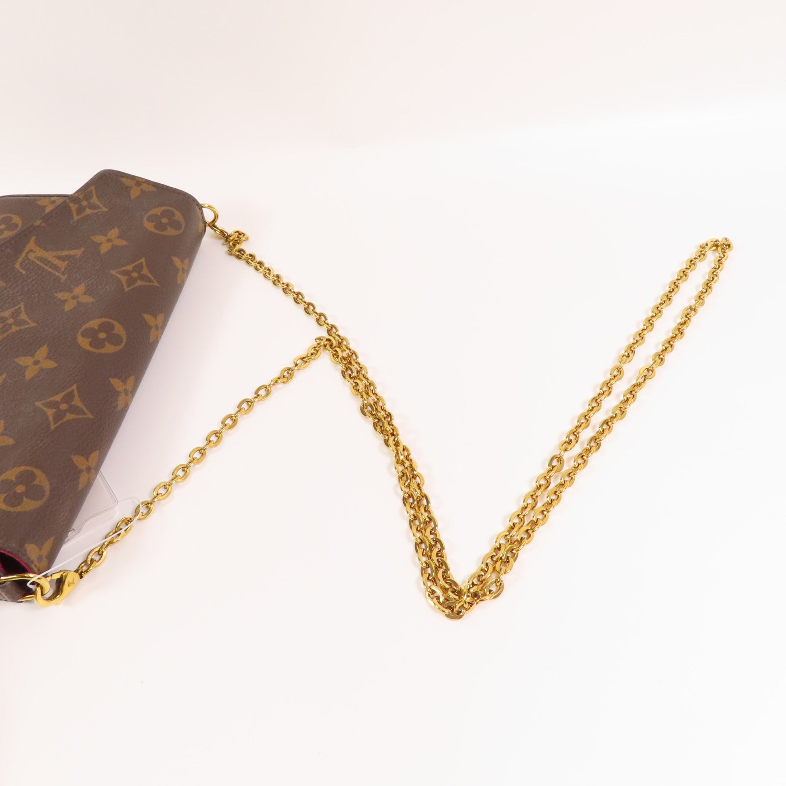 LOUIS VUITTON Monogram Felicie Pochette金扣鏈帶肩背袋