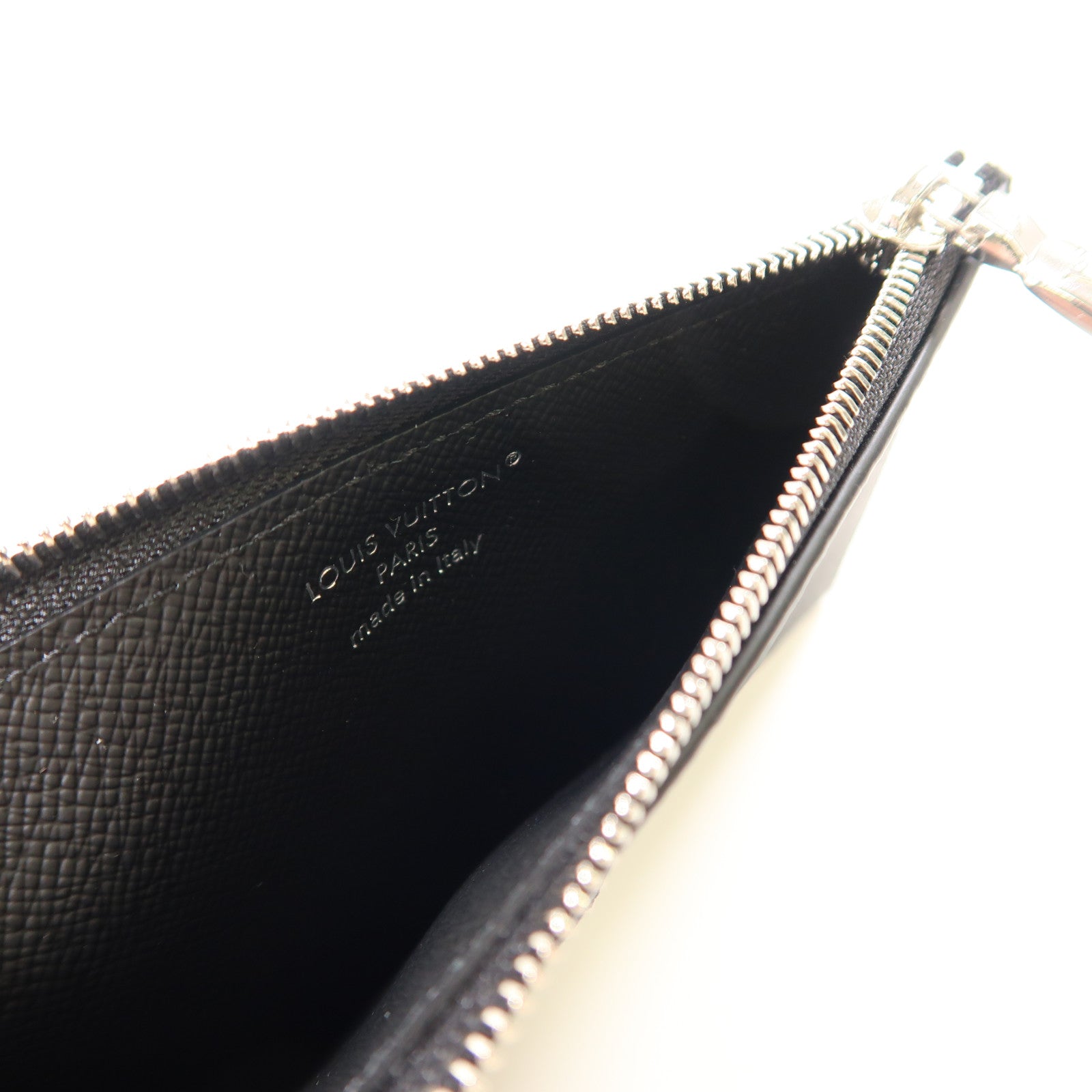 LOUIS VUITTON Monogram Eclipse/Taiga Coin Card Holder銀扣零錢包/卡片套