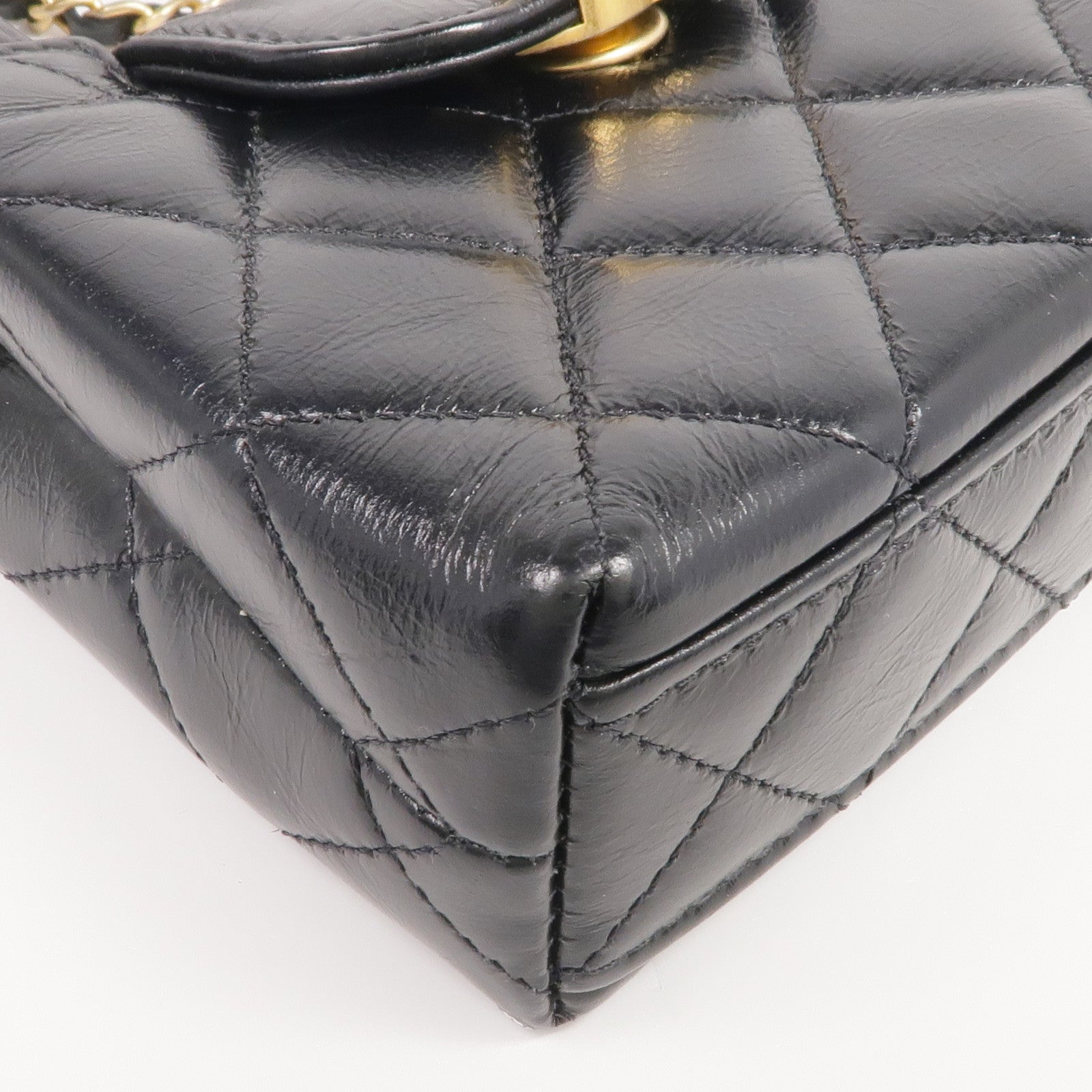 CHANEL 牛皮皮革Kelly Nano金扣手挽肩背兩用袋