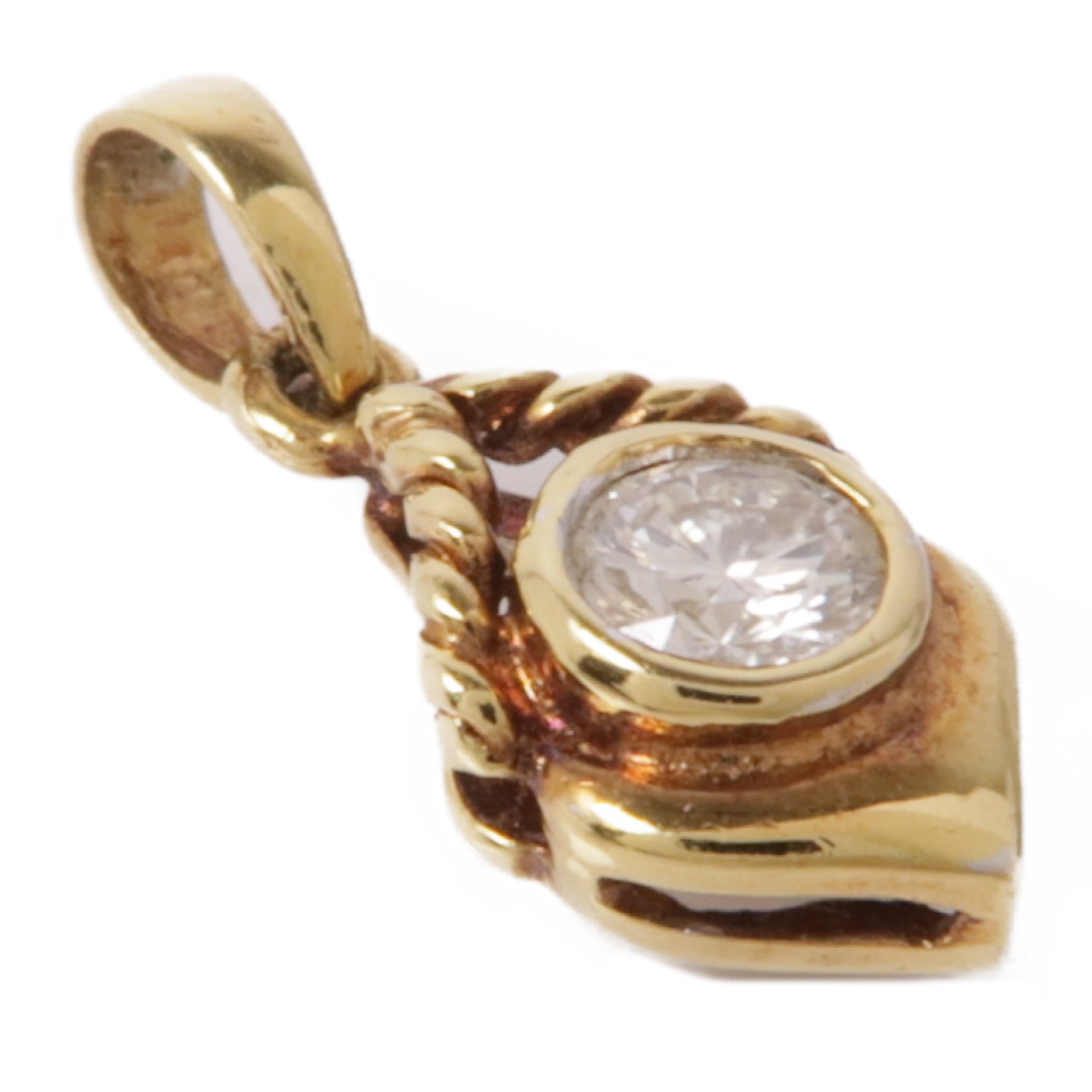 JEWELRY 18K黃金Diamond Pendant Top鑽石吊墜