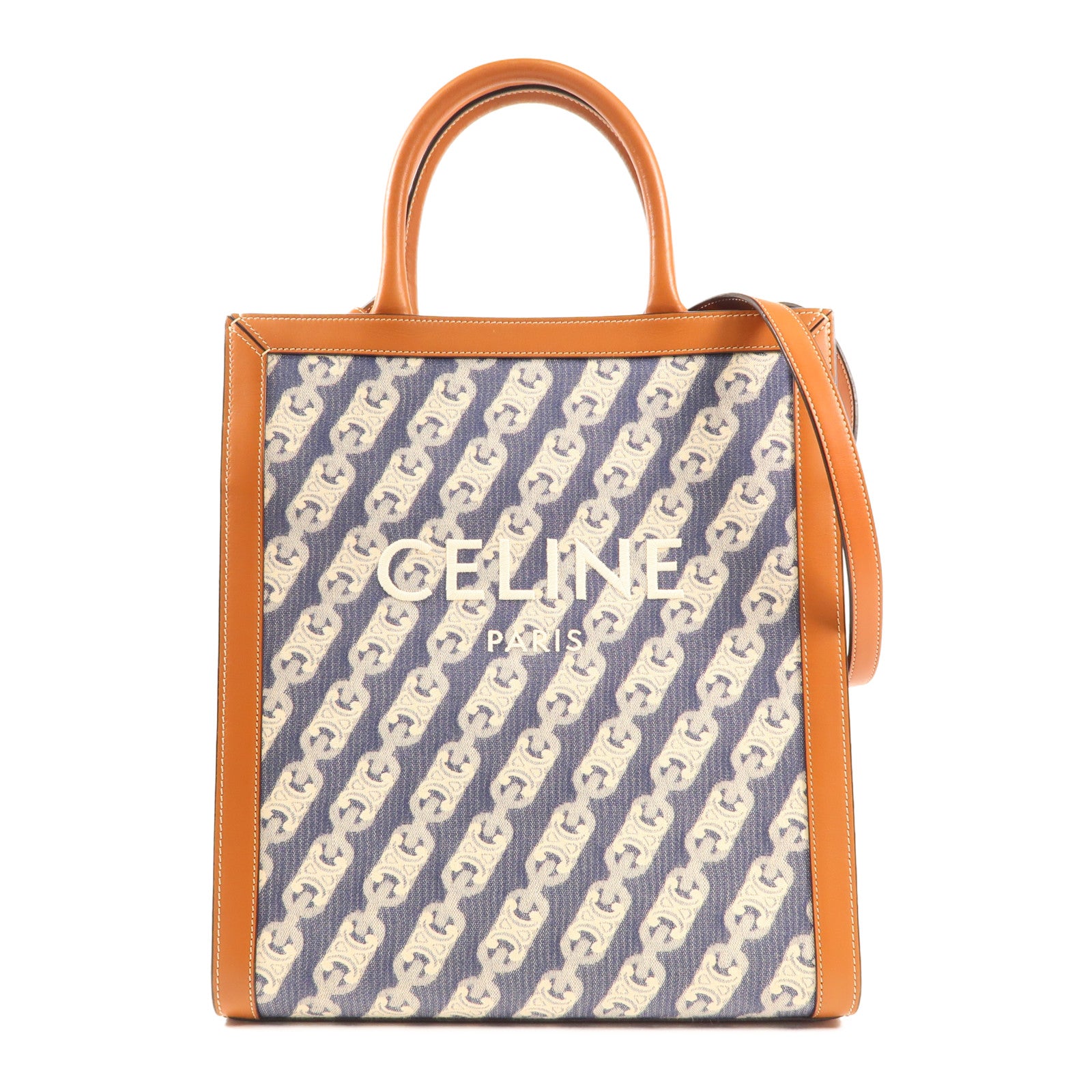 CELINE 帆布Vertical Cabas金扣手挽肩背兩用袋
