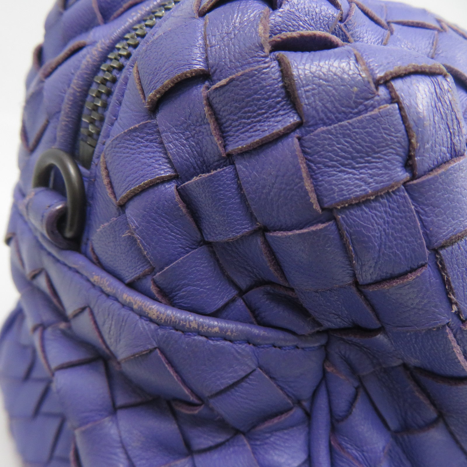 BOTTEGA VENETA 【清倉大減價】牛皮皮革2 Way Shoulder銀扣手挽肩背兩用袋紫色