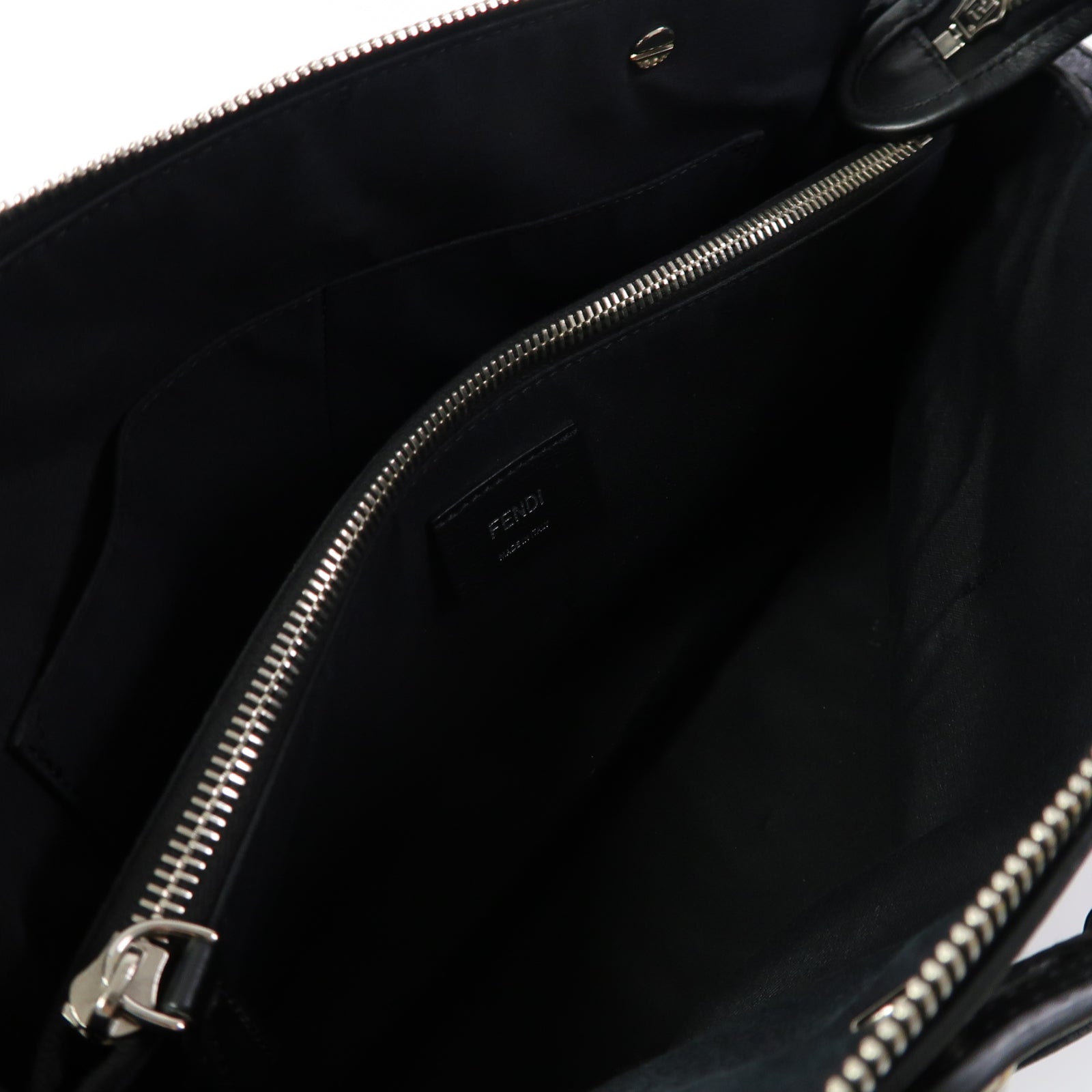 FENDI 牛皮皮革By The Way銀扣手挽肩背兩用袋黑色