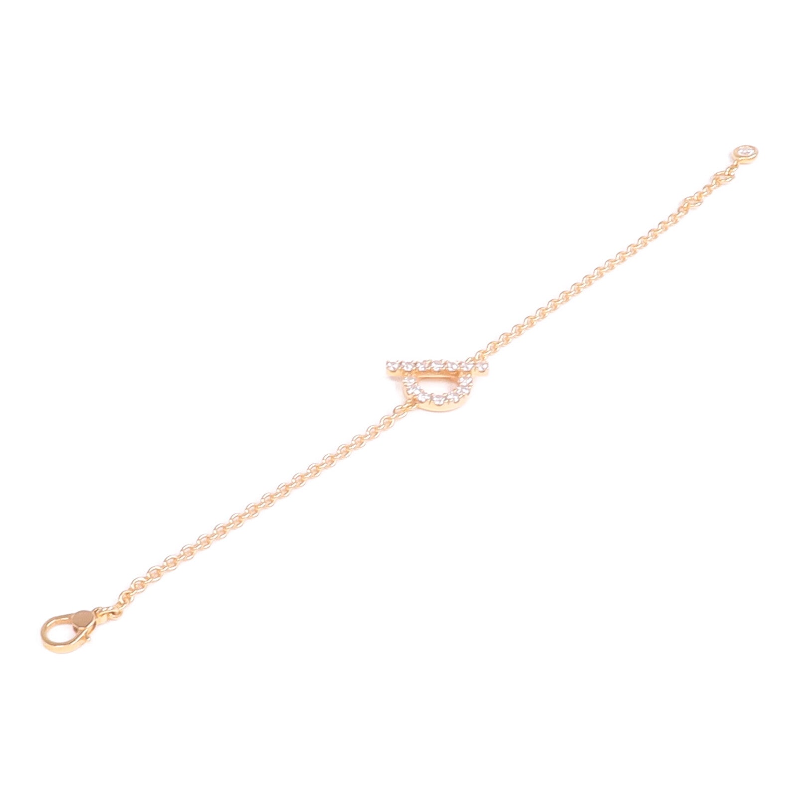 HERMES 18K玫瑰金Finesse Bracelet鑽石手鏈