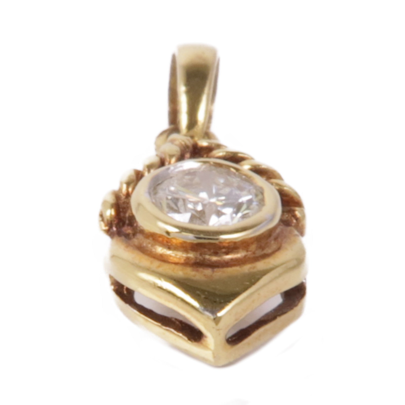 JEWELRY 【激減優惠】18K黃金Diamond Pendant Top鑽石吊墜