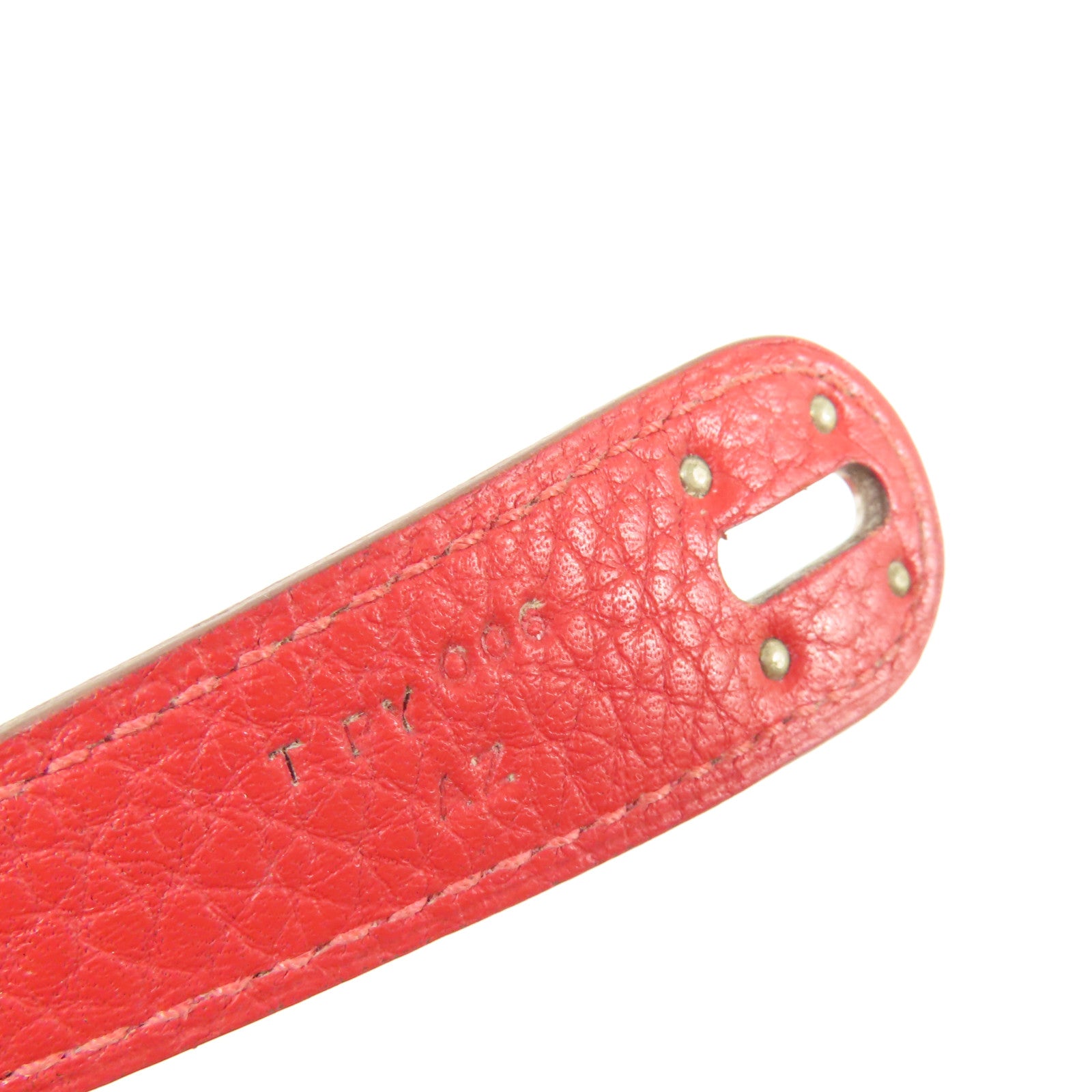 HERMES Clemence皮革Lindy 30銀扣手挽肩背兩用袋Rouge Casaque