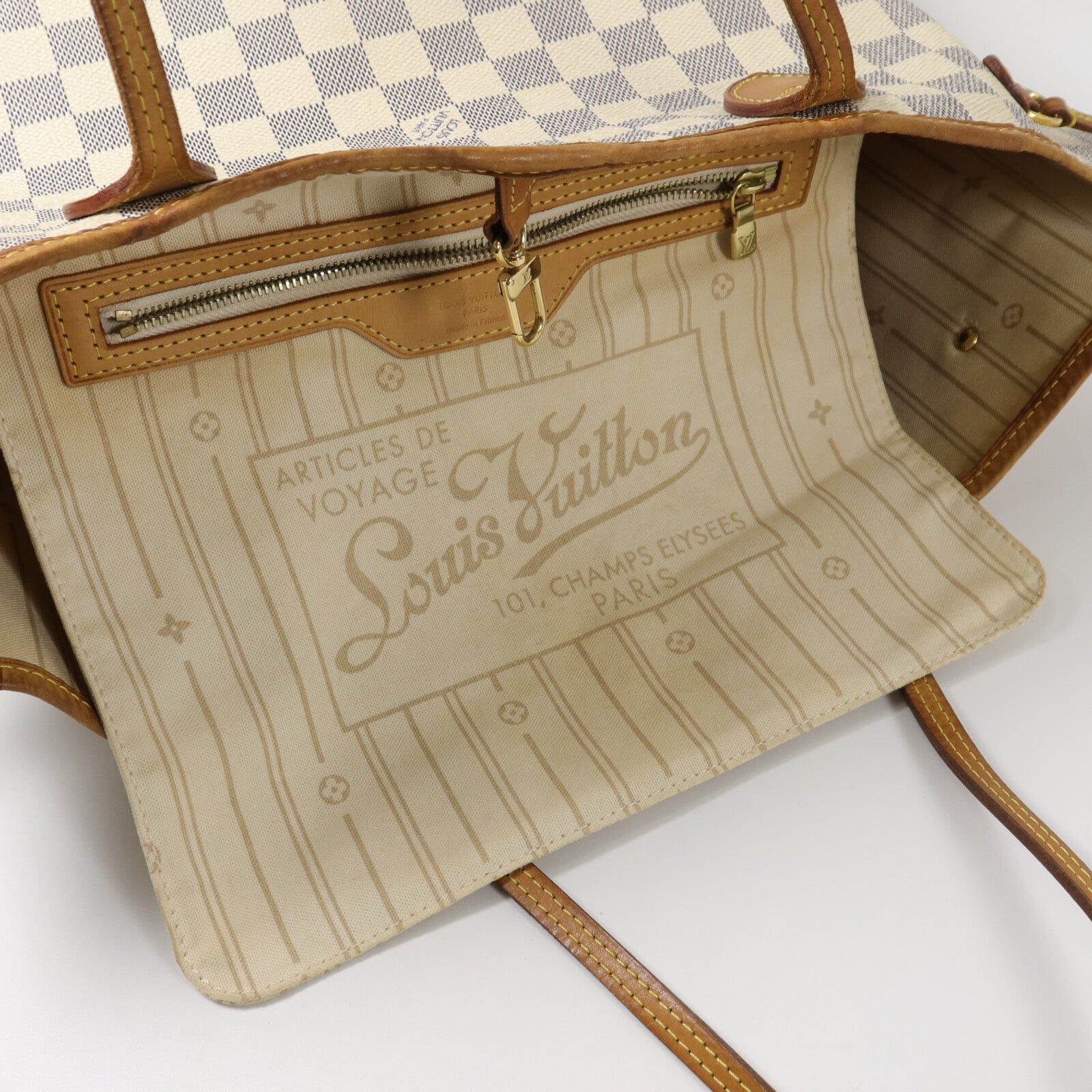 LOUIS VUITTON Damier Neverfull MM手挽袋
