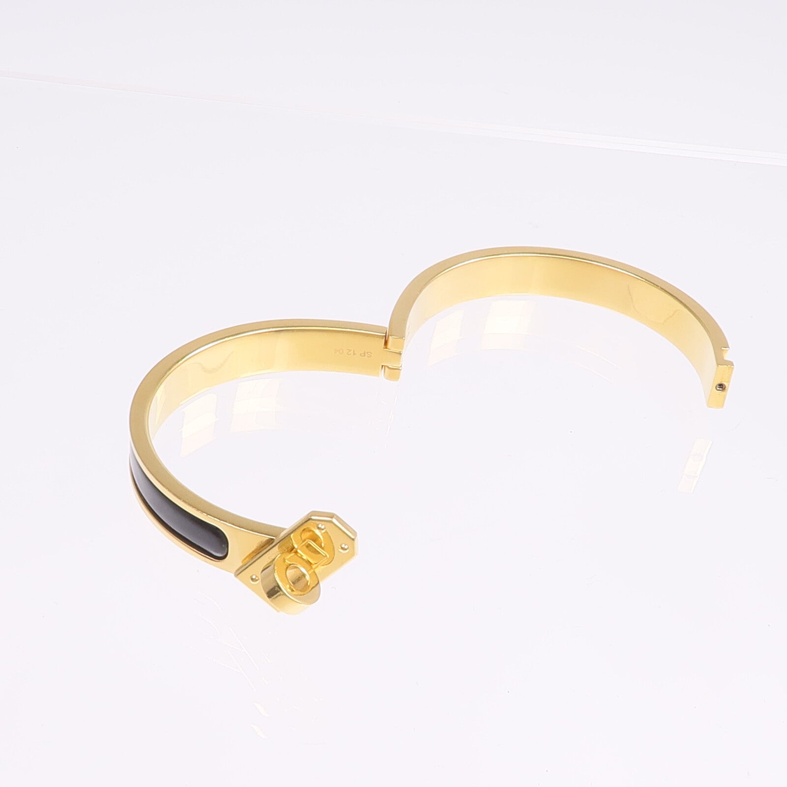 HERMES 金屬/琺瑯Mini Clic Kelly Bracelet手鐲Noir