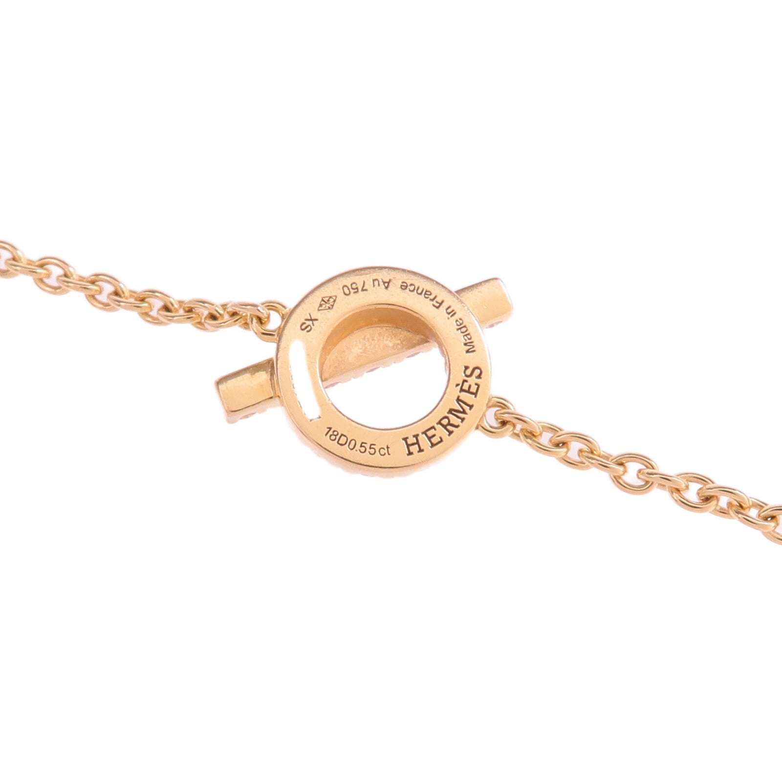 HERMES 18K玫瑰金Finesse Bracelet鑽石手鏈