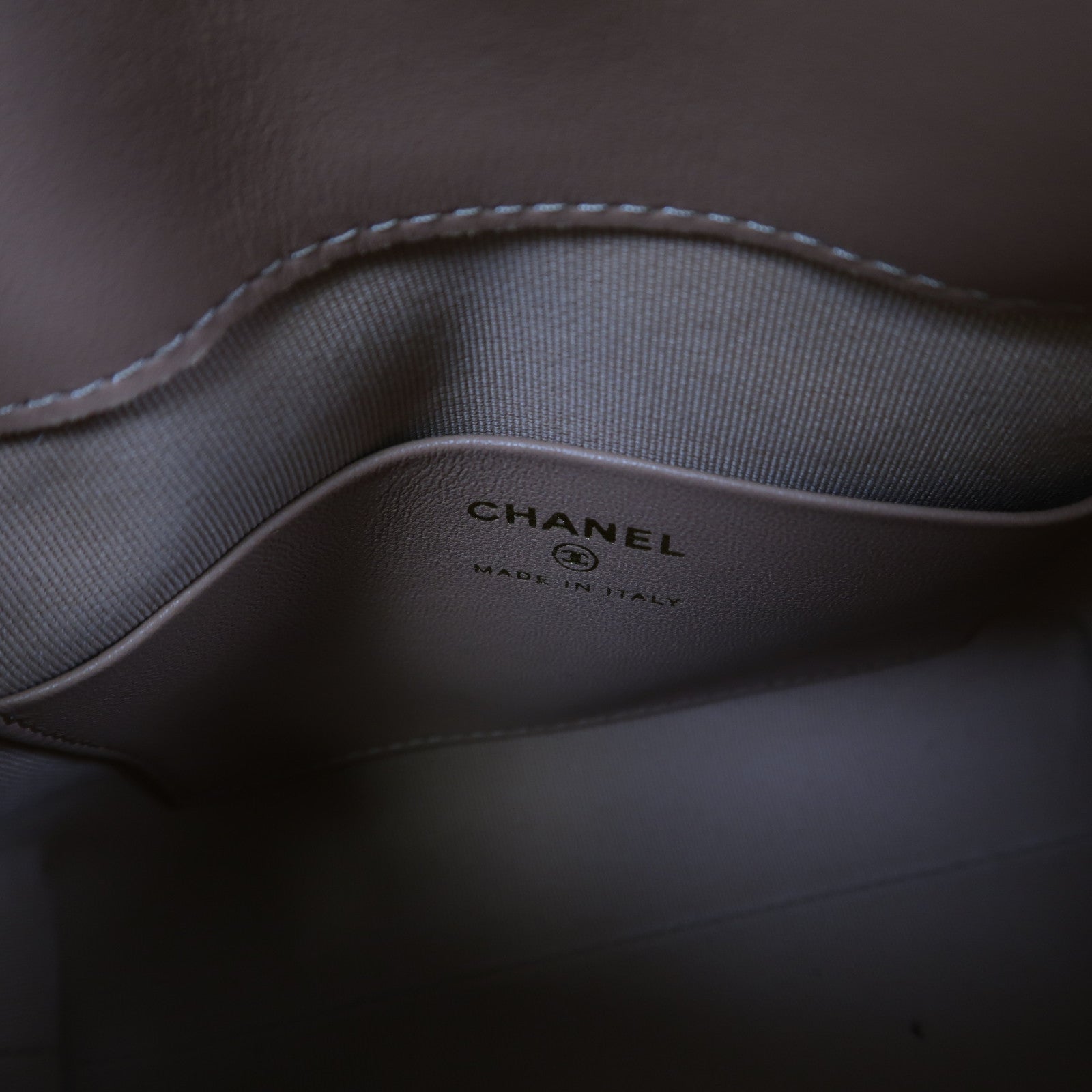 CHANEL 菱格牛皮皮革Chain Shoulder金扣手挽肩背兩用袋裸色