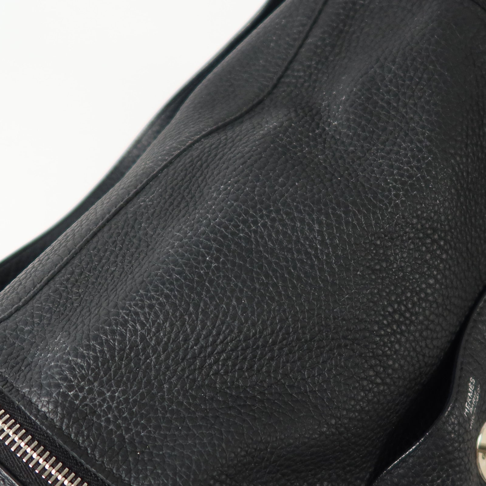 HERMES Clemence皮革Lindy 30銀扣手挽肩背兩用袋Noir