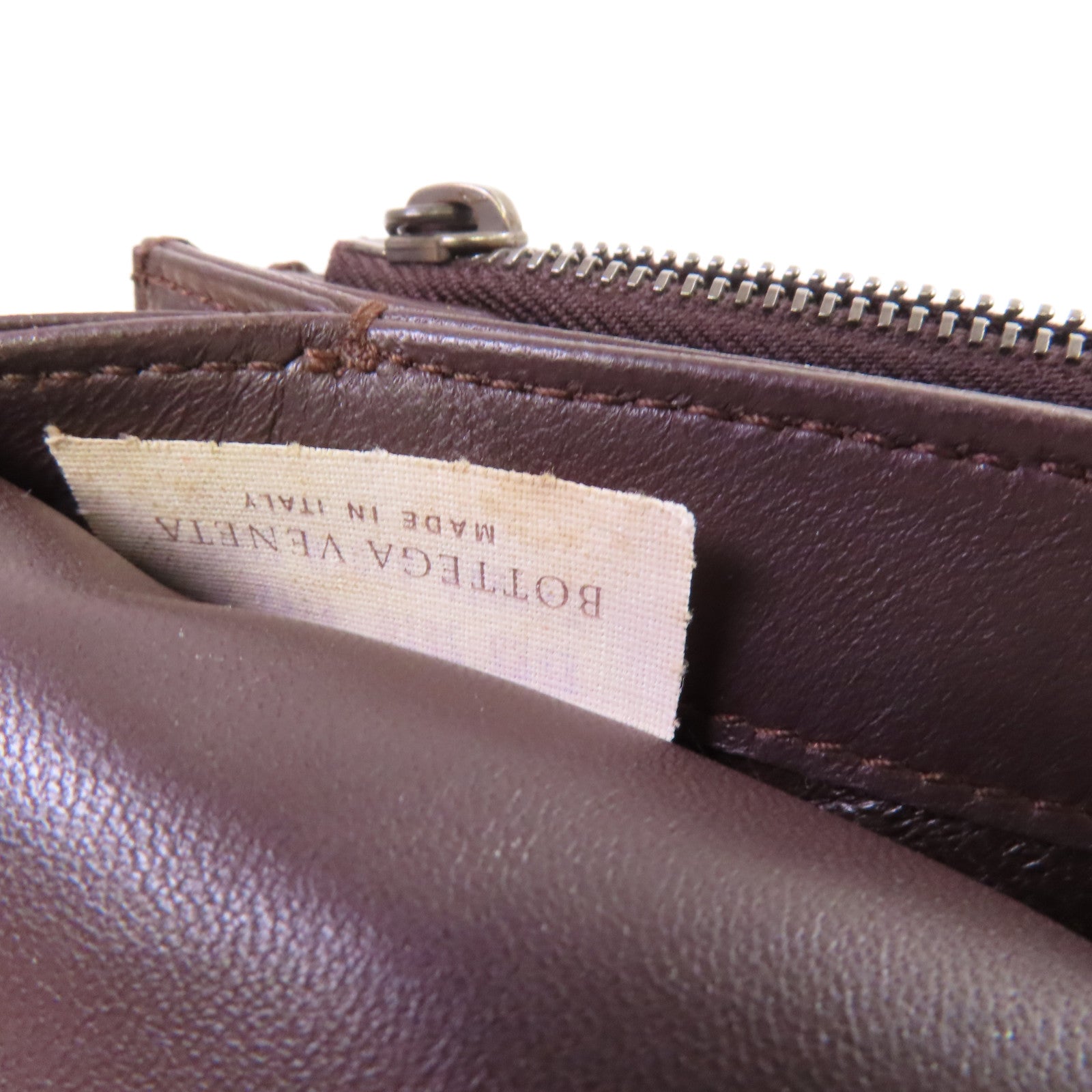 BOTTEGA VENETA 織紋皮革Long Wallet長錢包啡色