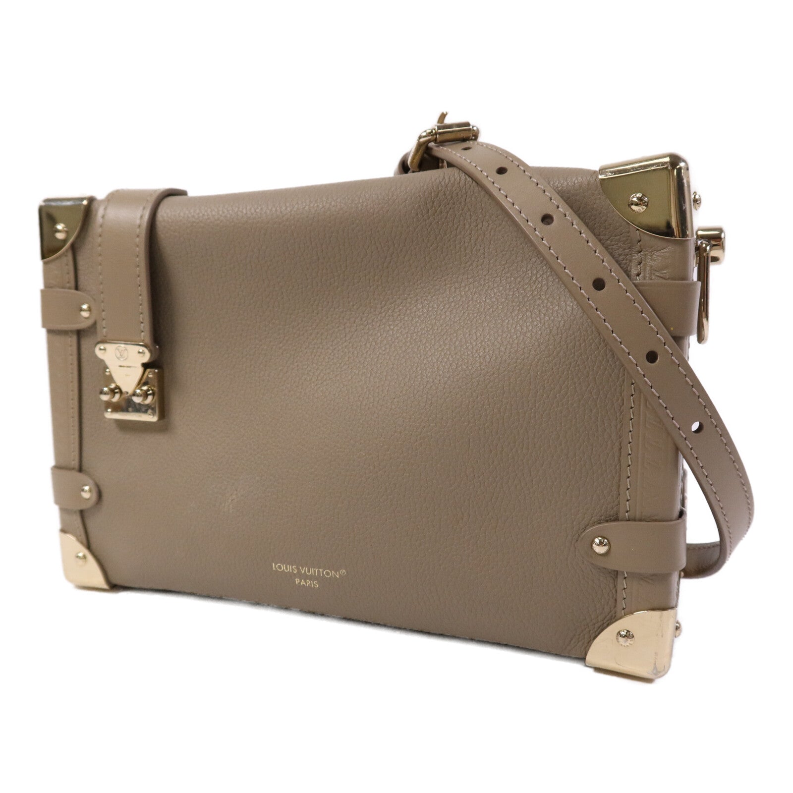 LOUIS VUITTON 【激減優惠】牛皮皮革Side Trunk MM金扣肩背袋
