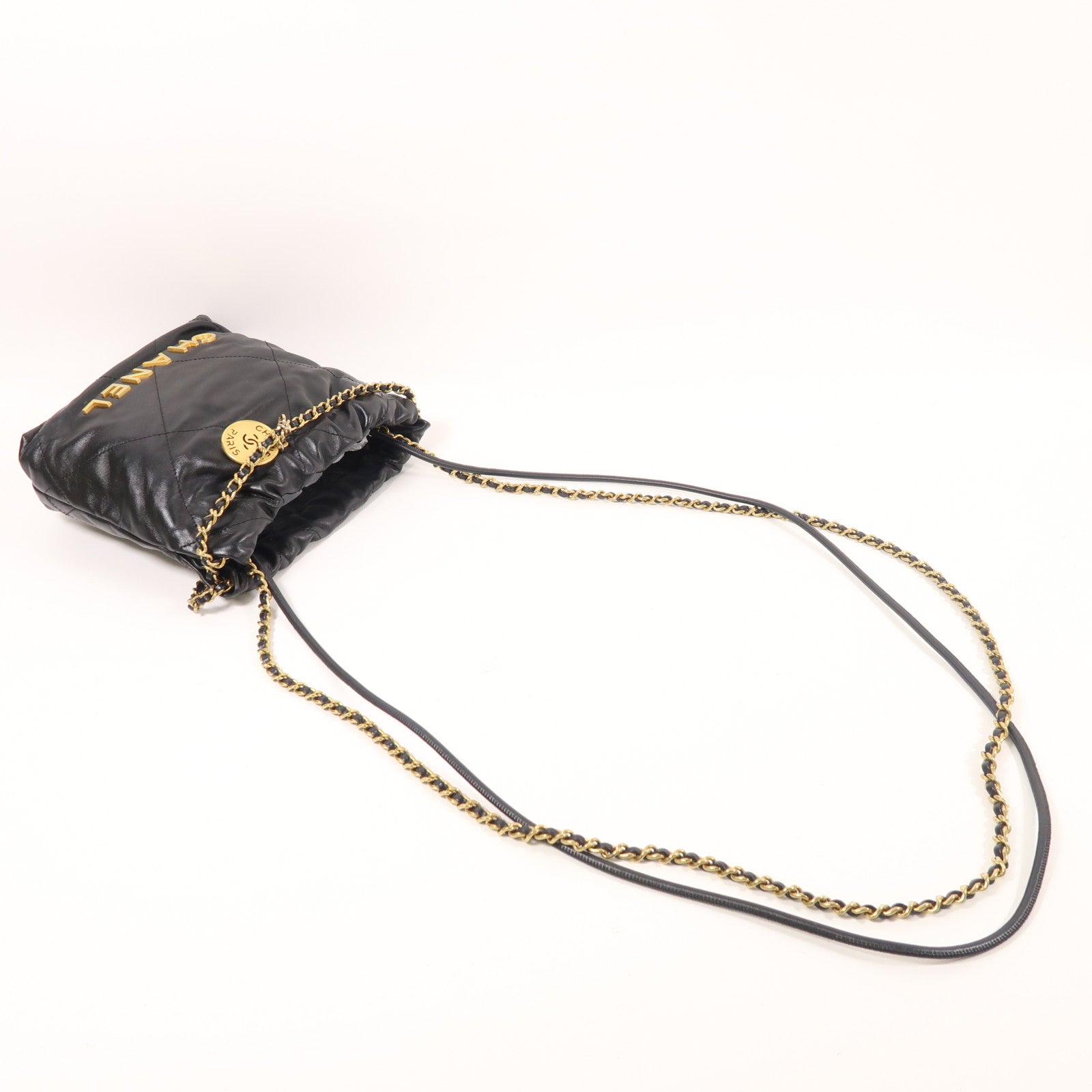 CHANEL 【激減優惠】羊皮皮革Chanel 22 Mini金扣手挽鏈帶肩背兩用袋