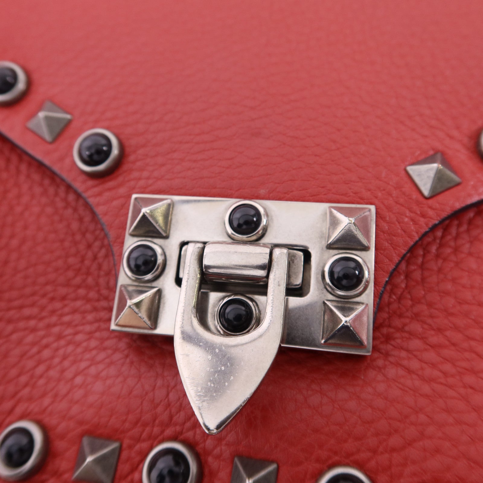 Valentino 牛皮皮革Shoulder Bag銀扣肩背袋