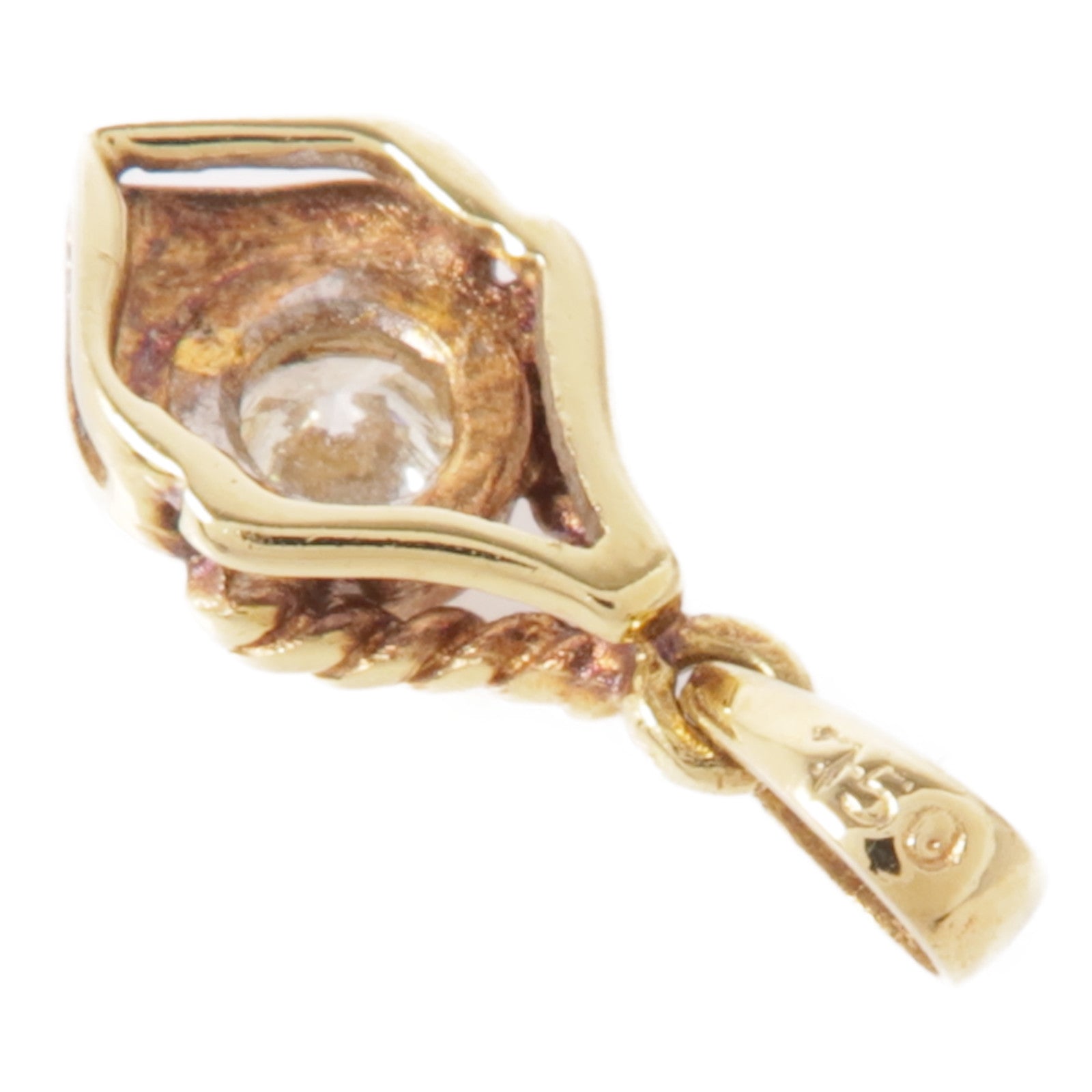 JEWELRY 18K黃金Diamond Pendant Top鑽石吊墜