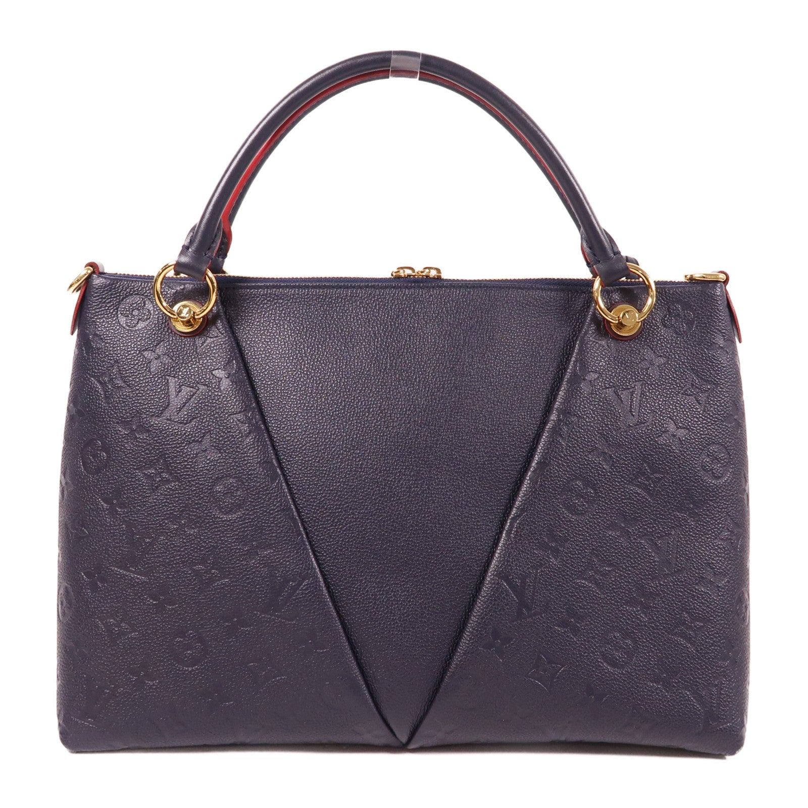 LOUIS VUITTON LV GHW V Tote MM 2 Way Shoulder Bag M44421 Monogram Empreinte Navy