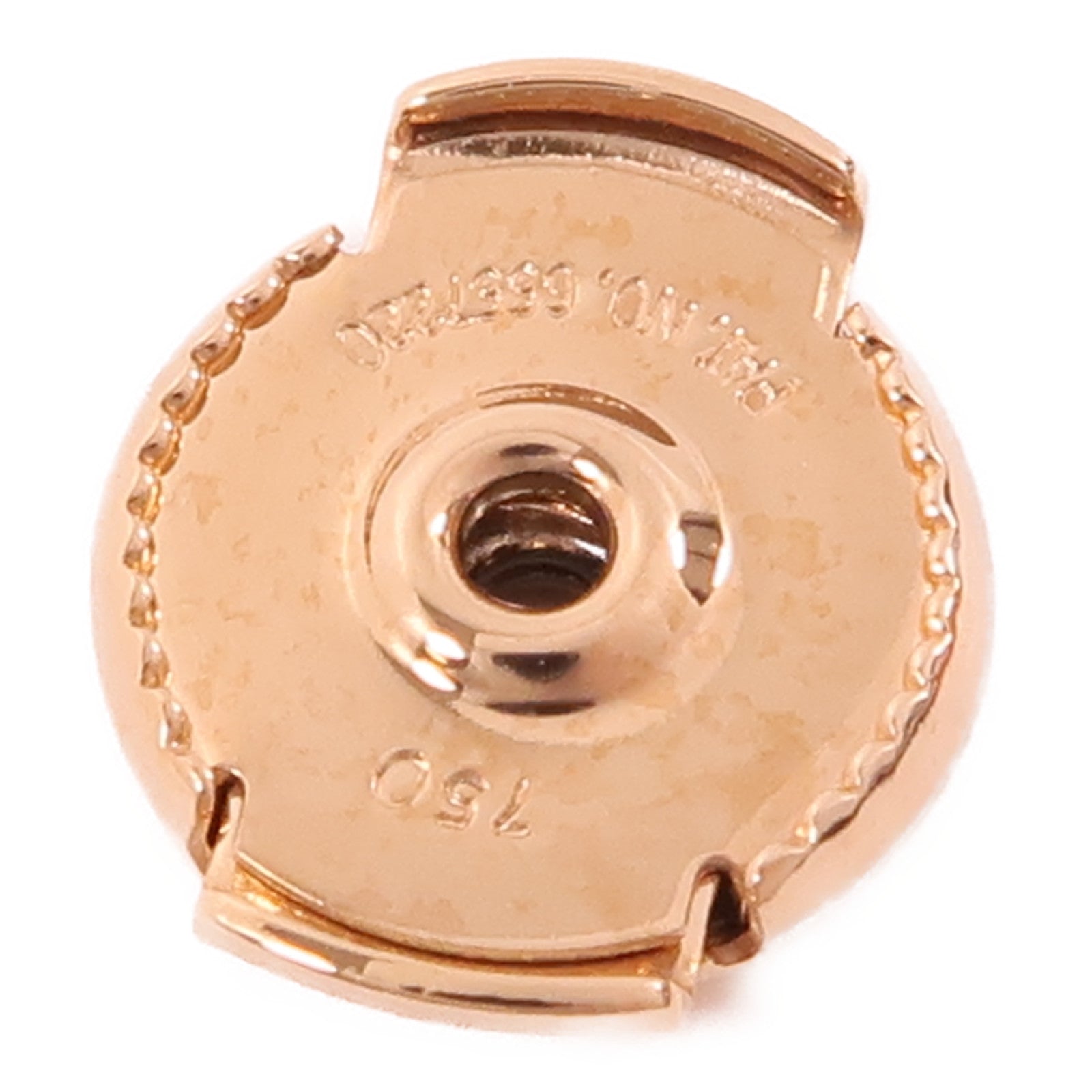 HERMES 18K玫瑰金EX-Libris耳環金色