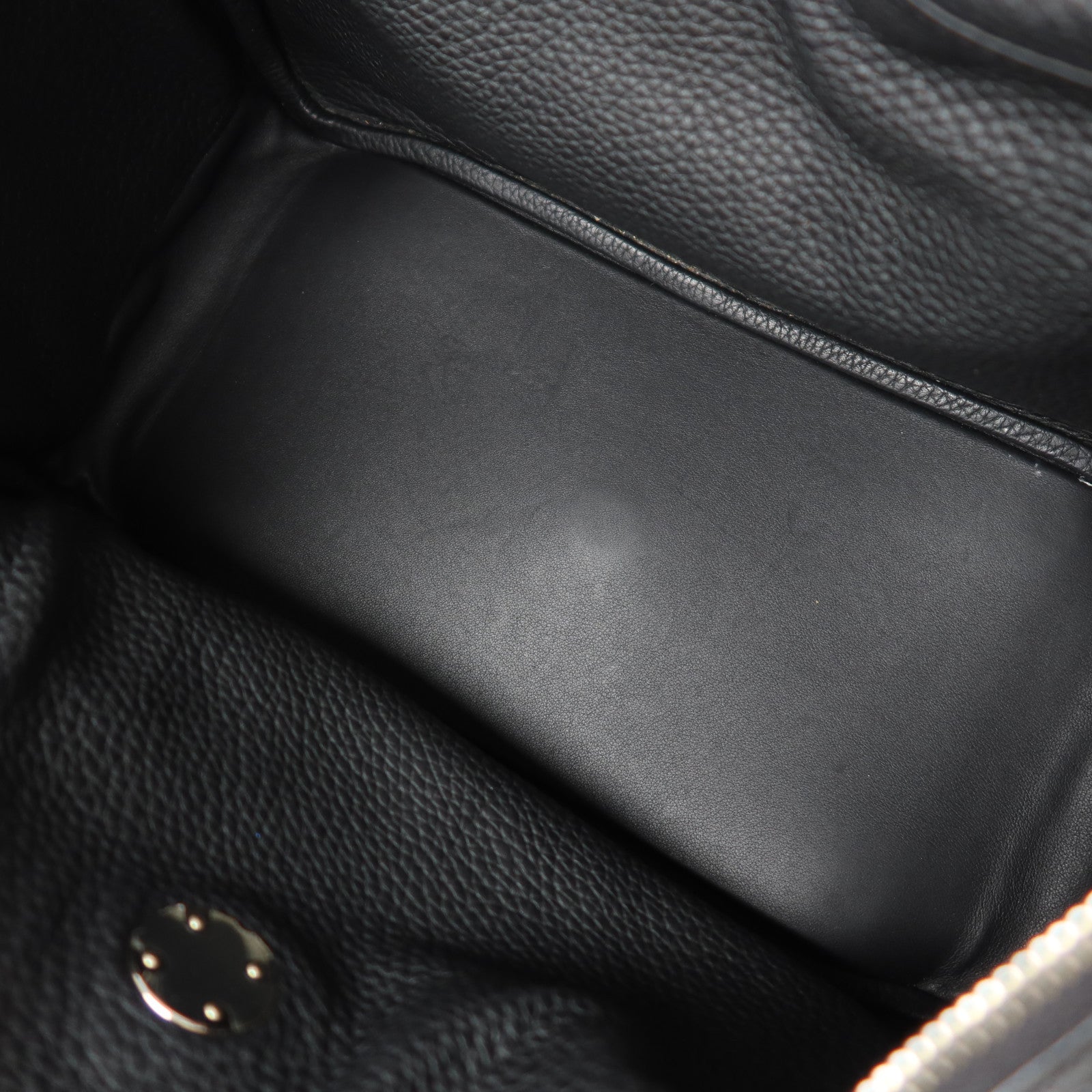 HERMES Clemence皮革Lindy 30銀扣手挽肩背兩用袋Noir