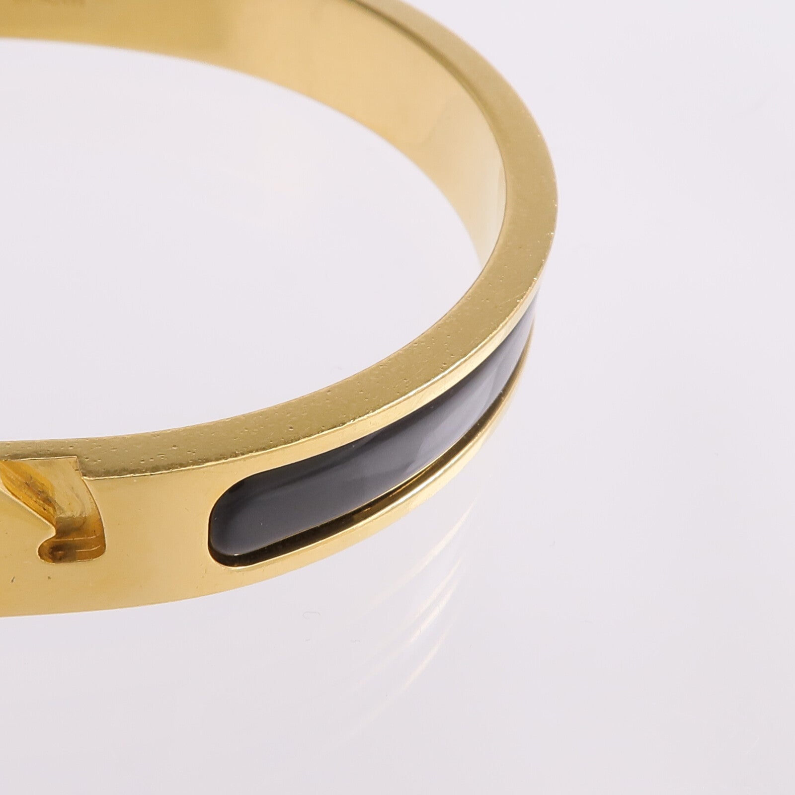 HERMES 金屬/琺瑯Mini Clic Kelly Bracelet手鐲Noir