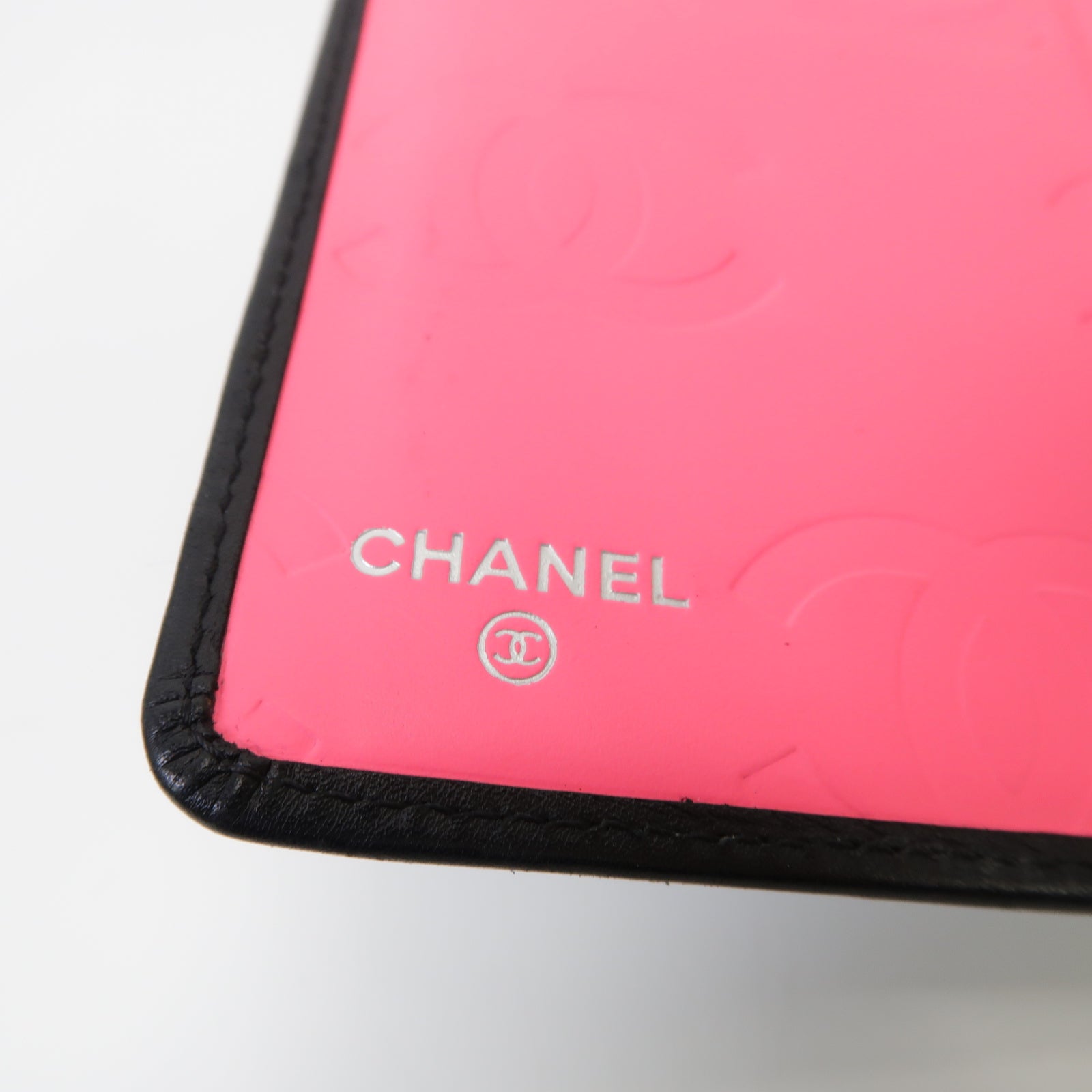 CHANEL **【激減優惠】菱格牛皮皮革Cambon Line Long Wallet銀扣長錢包黒色