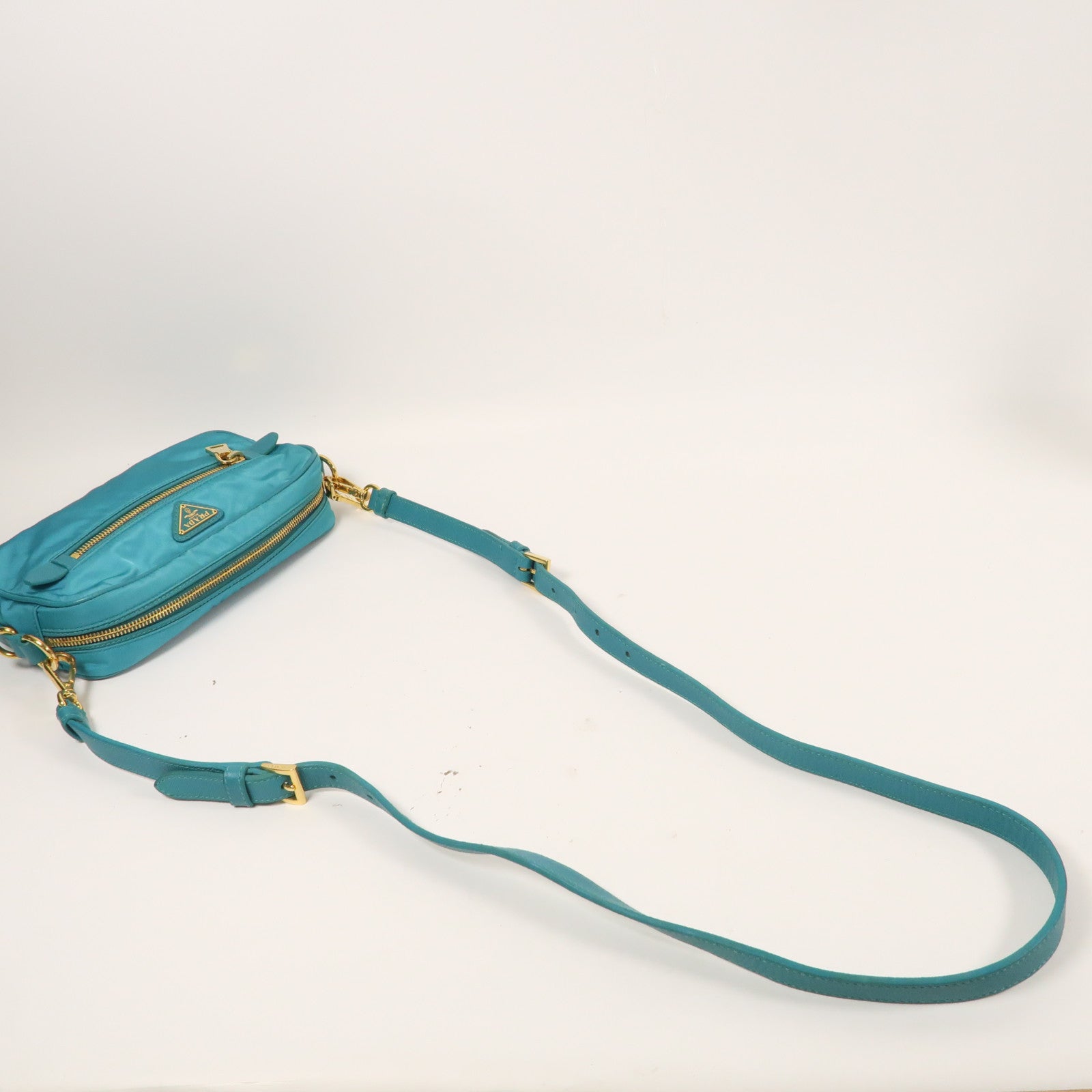 PRADA 尼龍Shoulder Bag金扣肩背袋綠色