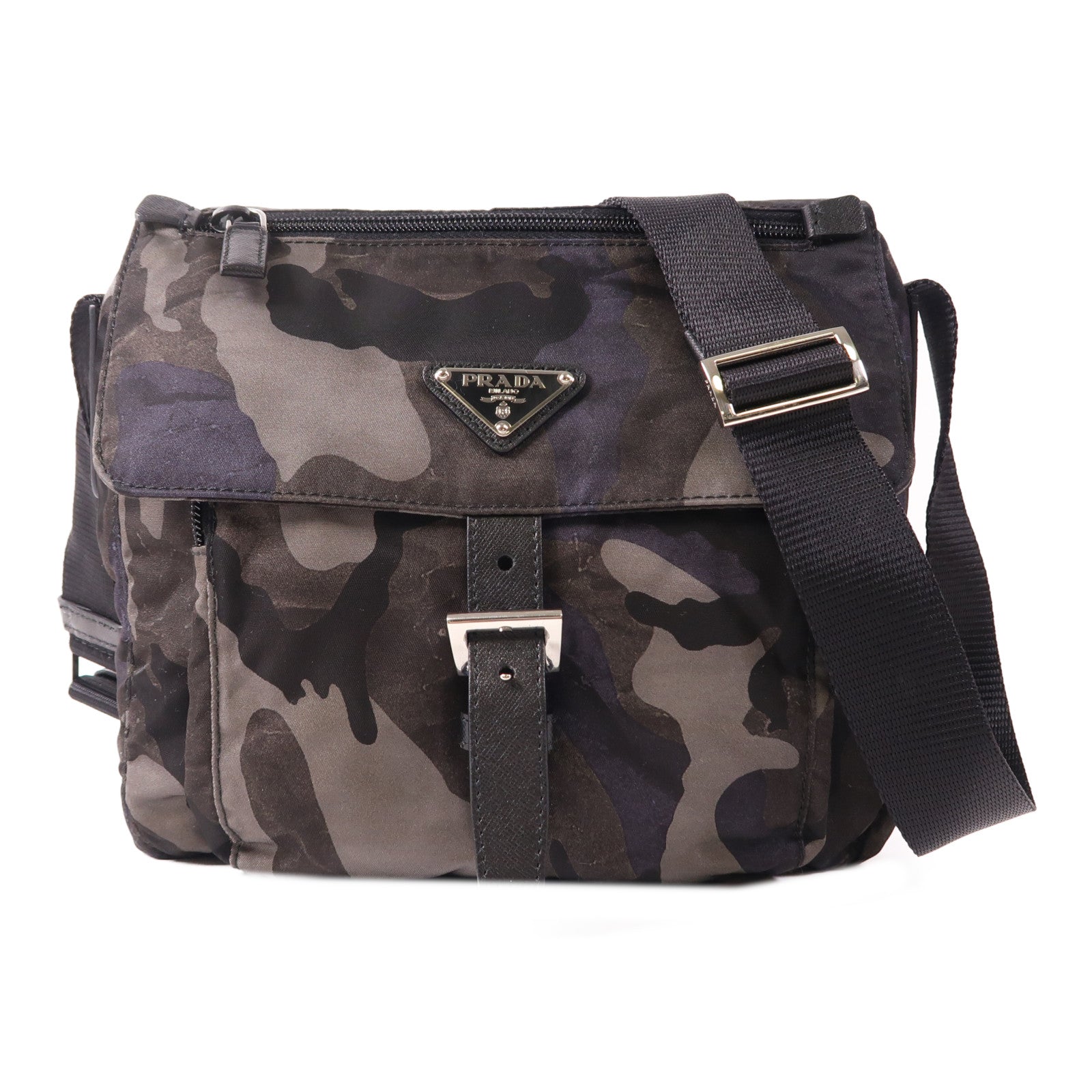 PRADA 尼龍Shoulder Bag銀扣肩背袋