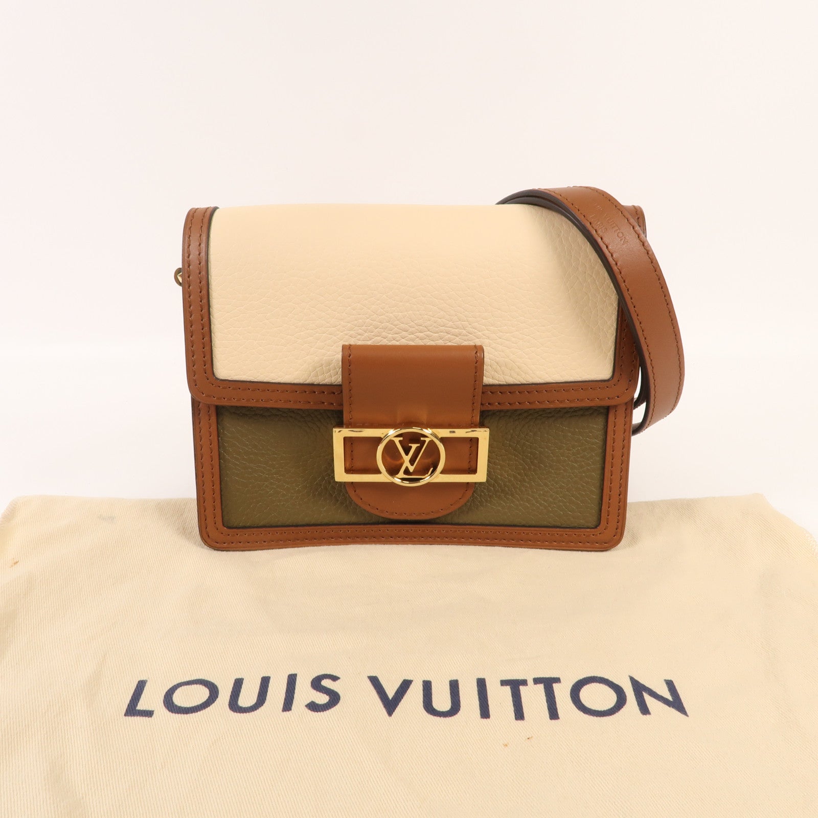 LOUIS VUITTON 牛皮皮革Douphine Mini金扣肩背袋