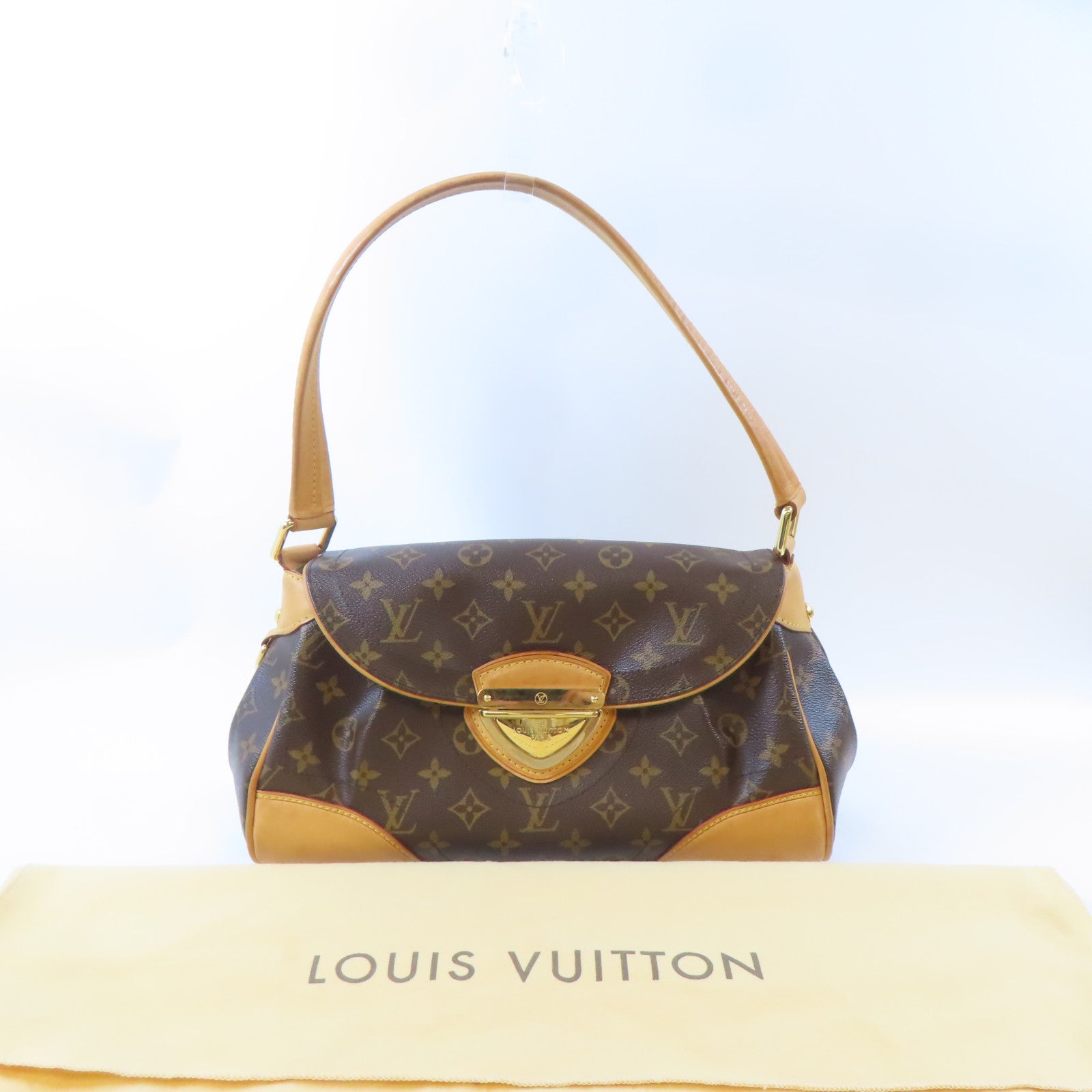 LOUIS VUITTON (PRICE DOWN) LV GHW Beverly MM Shoulder Handbag M40121 Monogram Brown