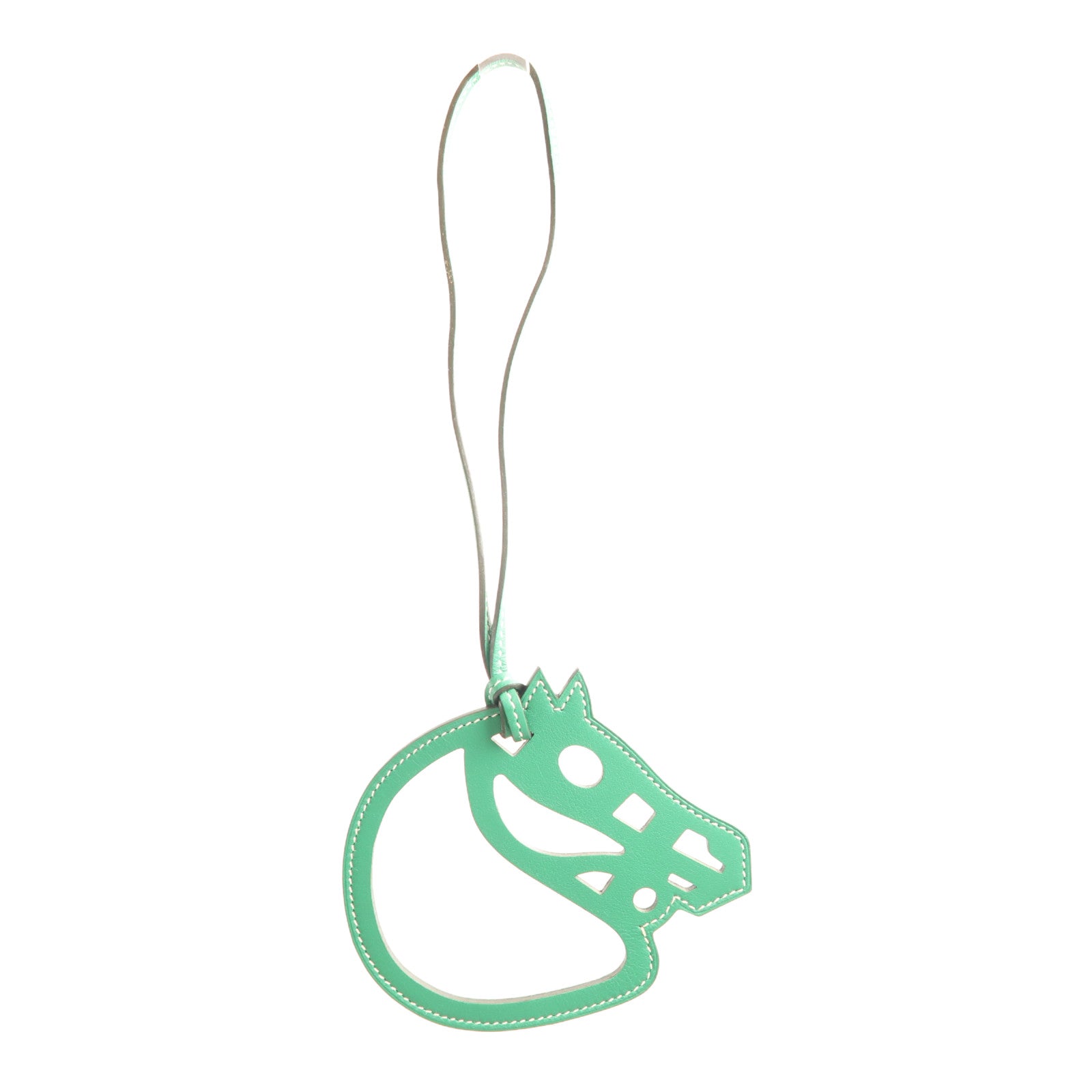 HERMES Swift皮革Paddock Cheval Charm掛飾綠色