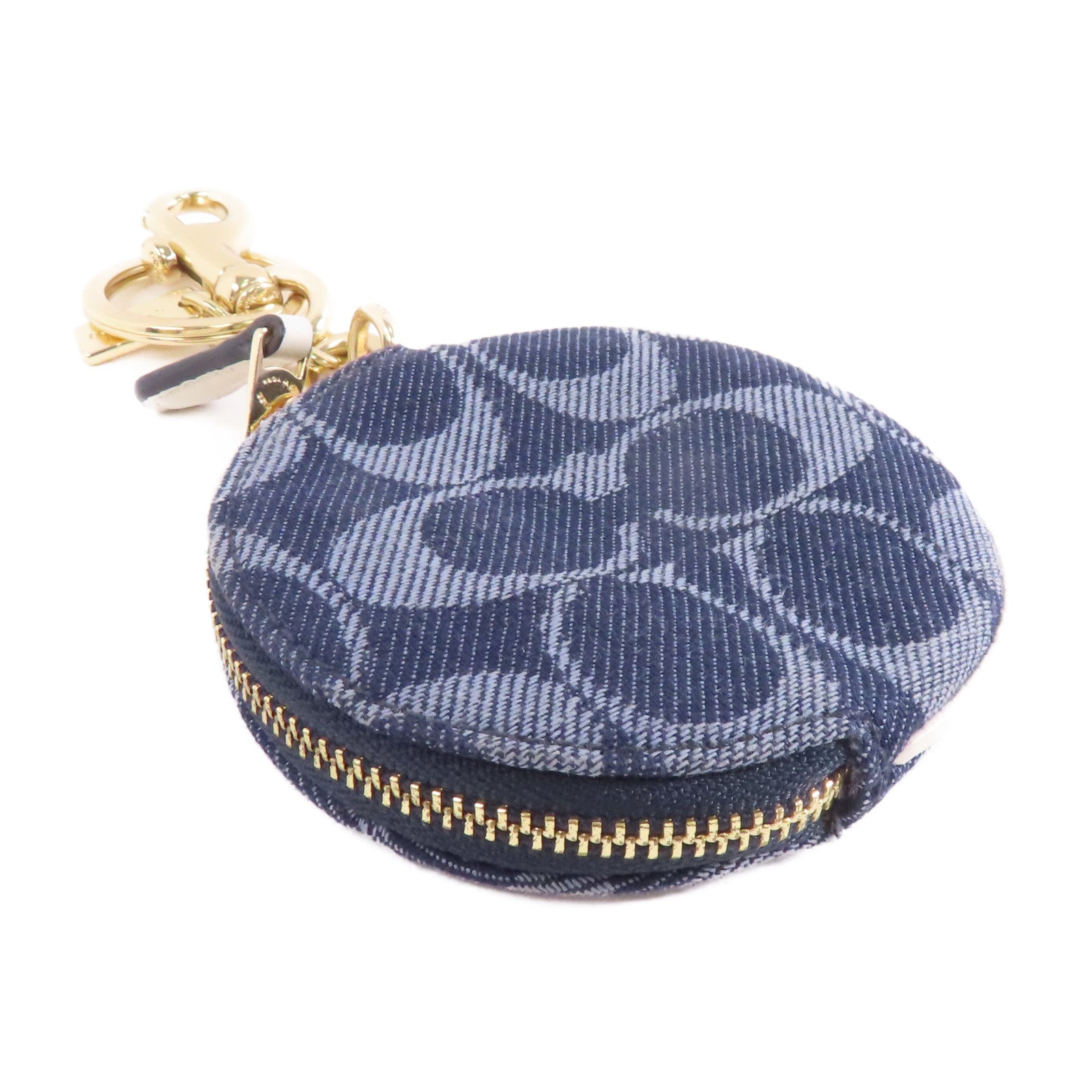COACH 帆布Coin Case金扣零錢包深藍色