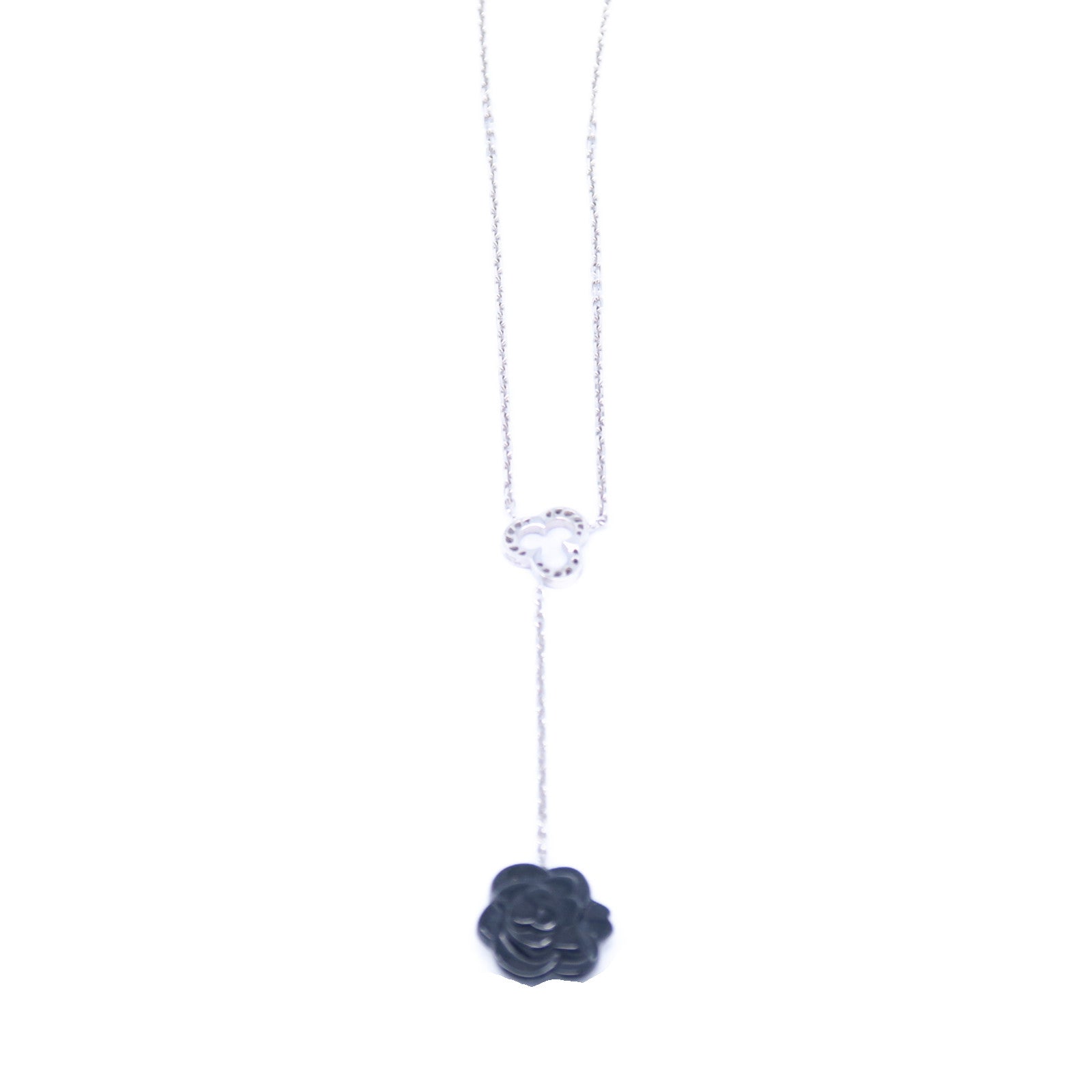 CHANEL 【激減優惠】18K白金Camellia Collection項鍊#40cm