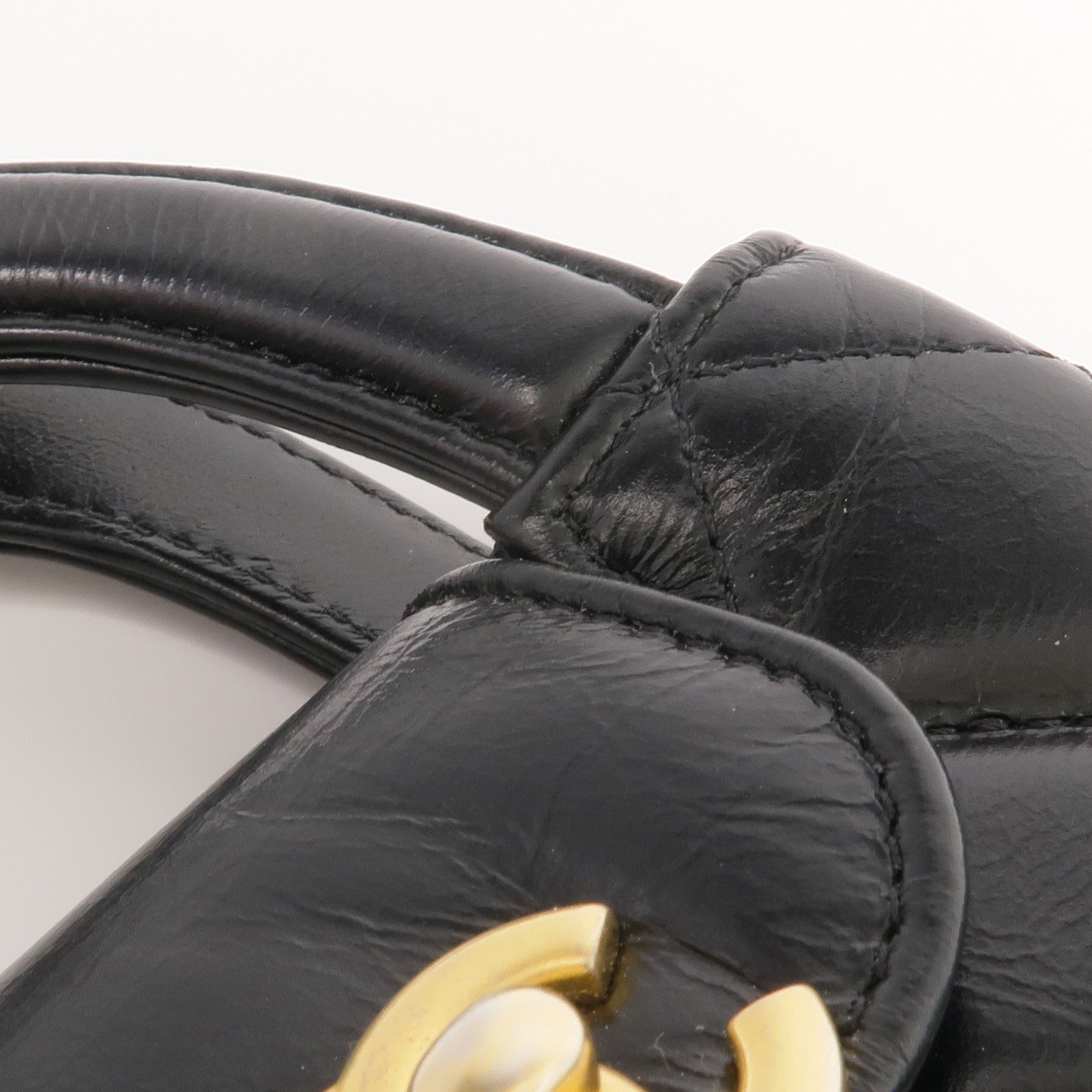 CHANEL 牛皮皮革Kelly Nano金扣手挽肩背兩用袋