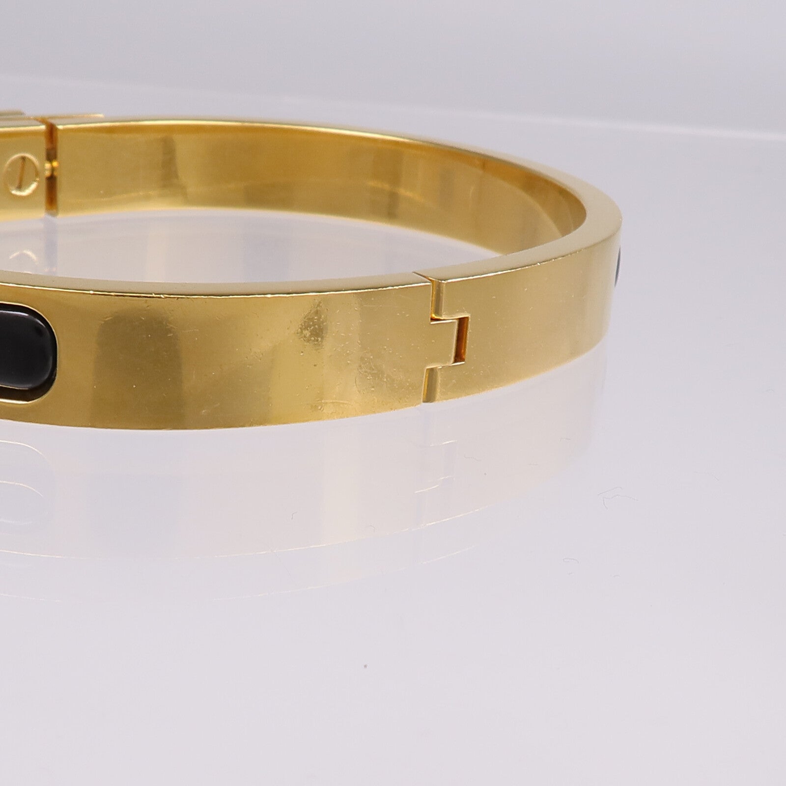 HERMES 金屬/琺瑯Mini Clic Kelly Bracelet手鐲Noir