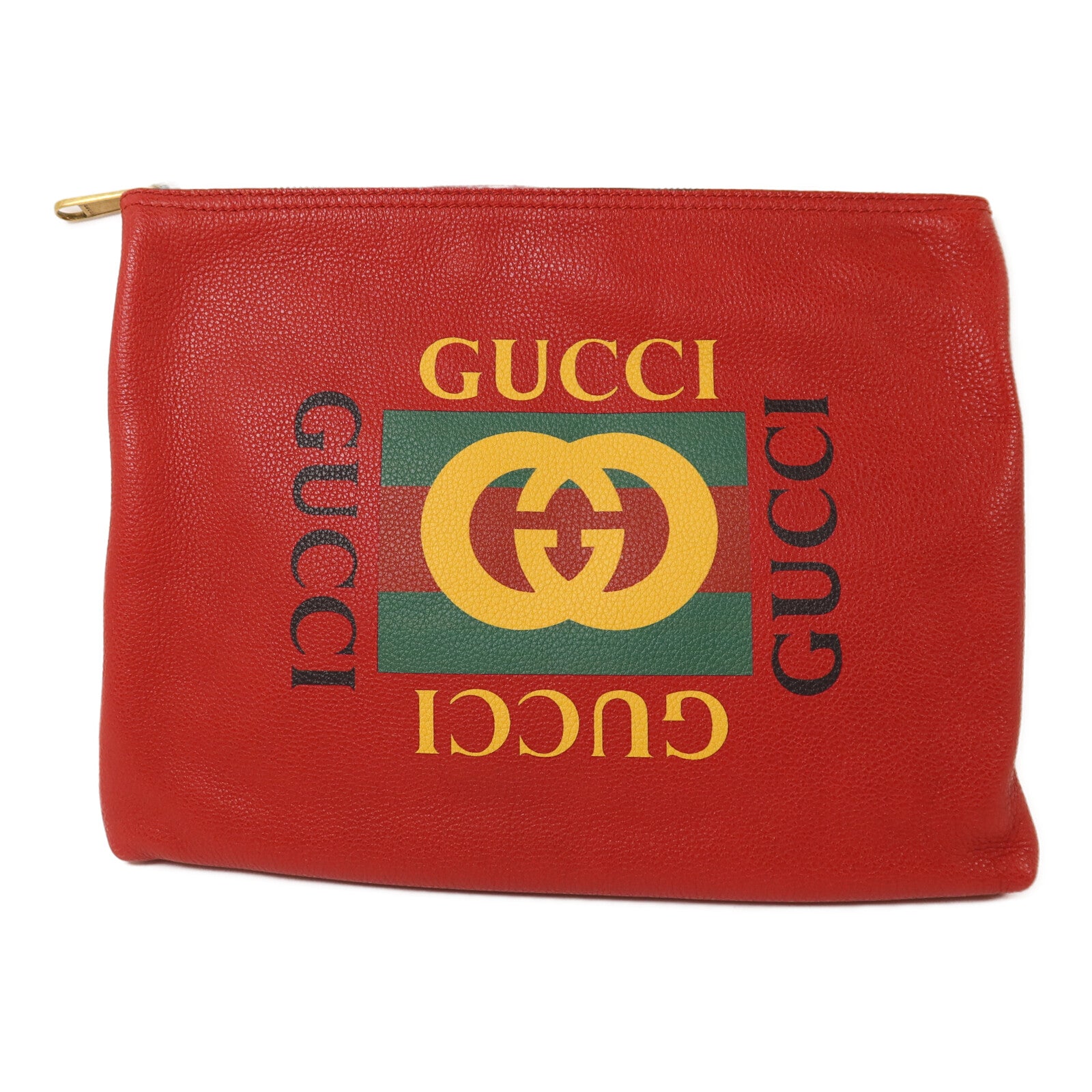 GUCCI 牛皮皮革Pouch金扣手拿包