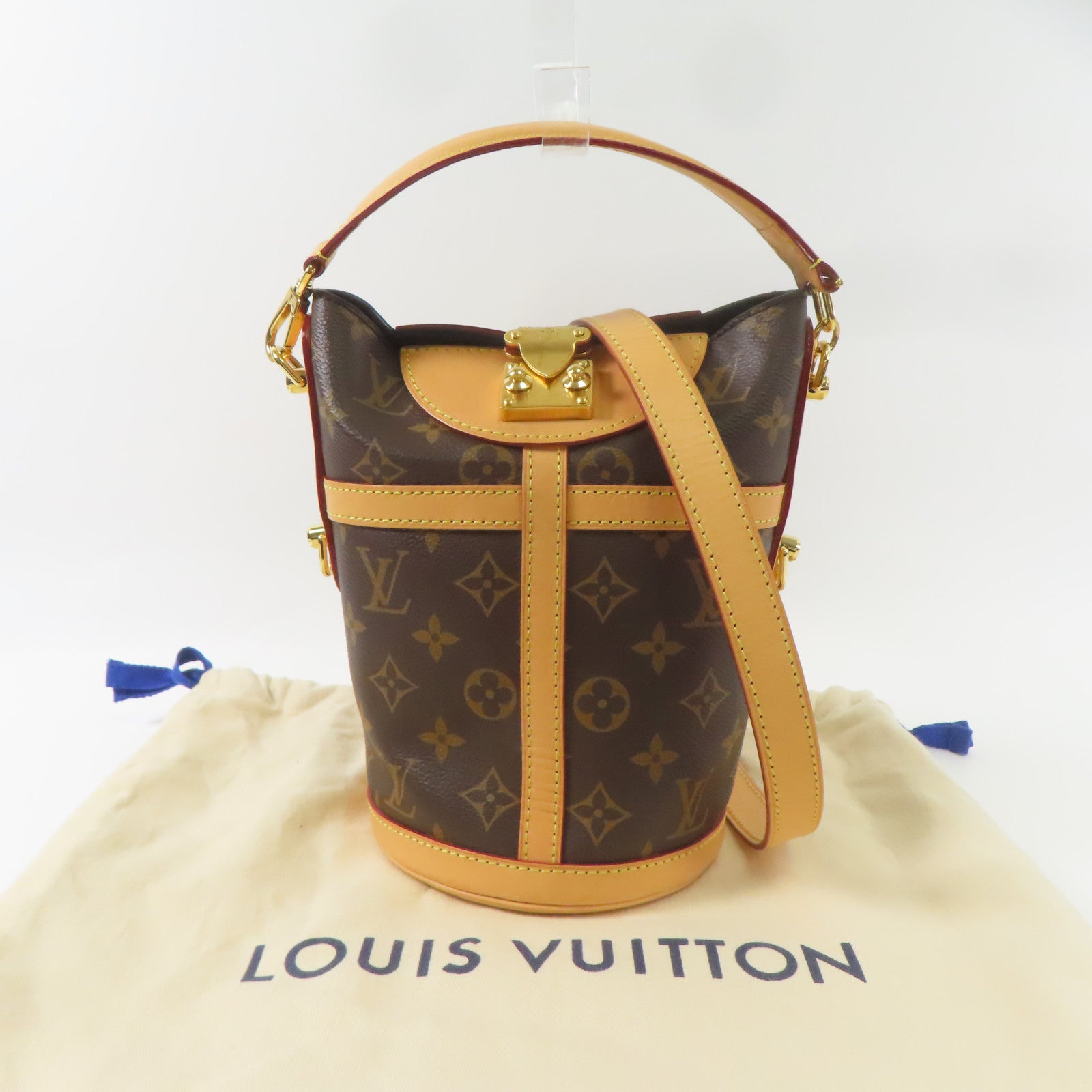LOUIS VUITTON Monogram Duffle金扣手挽肩背兩用袋棕色