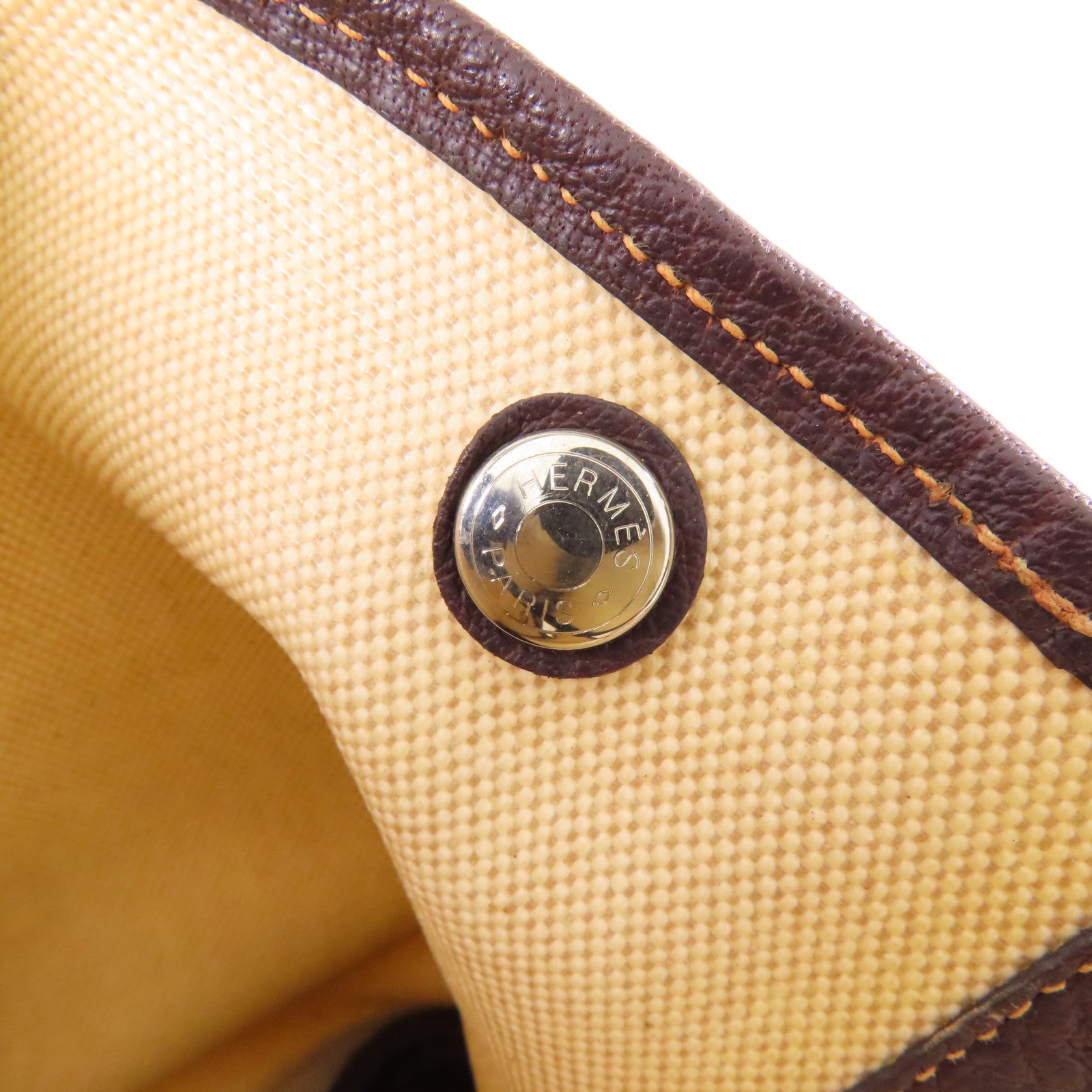 HERMES 帆布Garden Party PM銀扣手挽袋