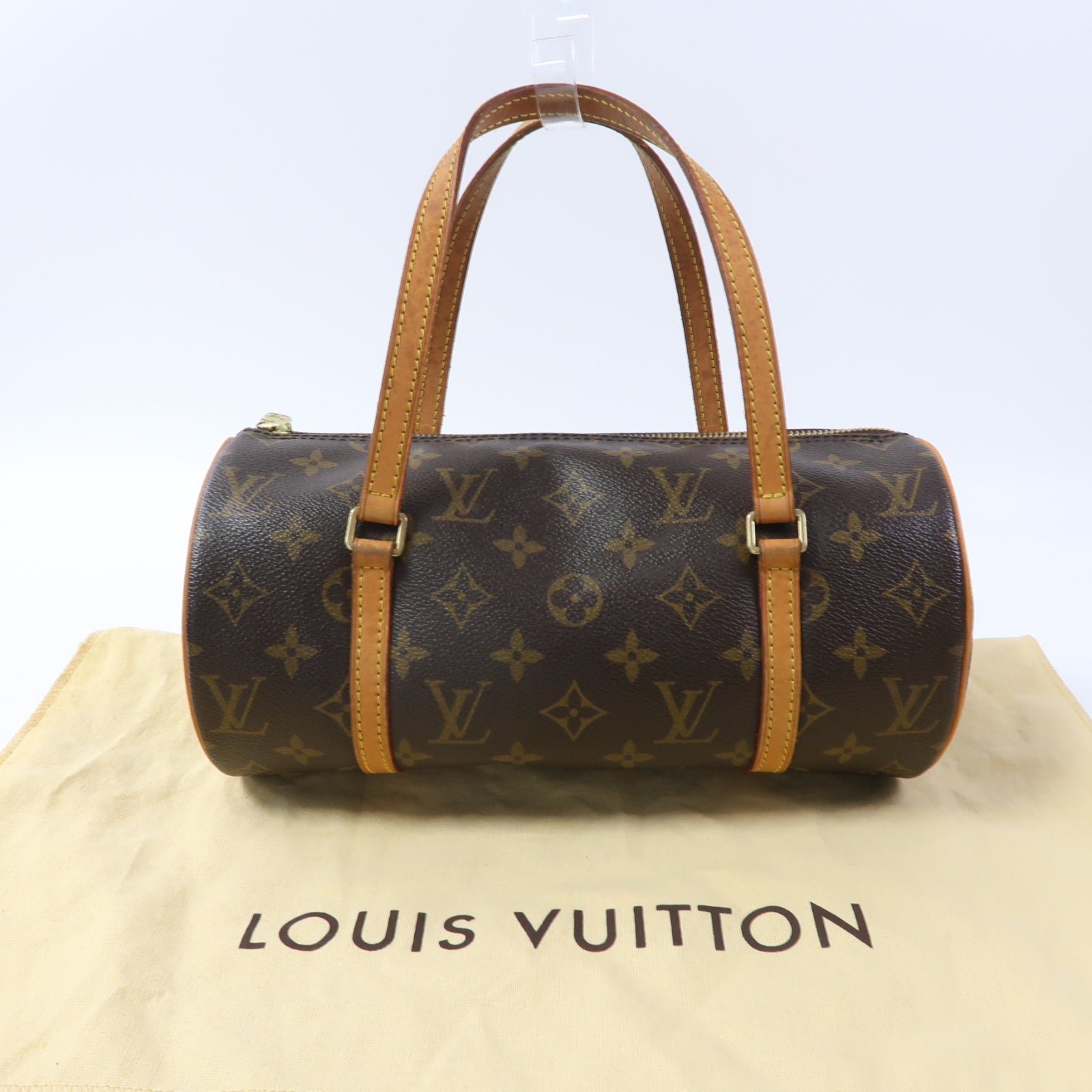 LOUIS VUITTON Monogram Papillon PM金扣肩背袋啡色